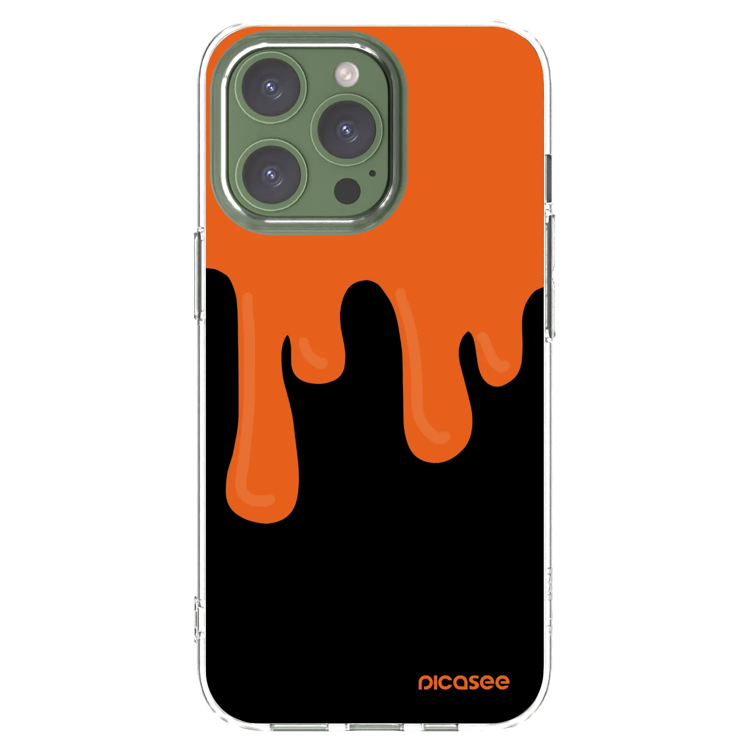 Picasee silikonowe przeźroczyste etui na Apple iPhone 13 Pro - Orange spooky