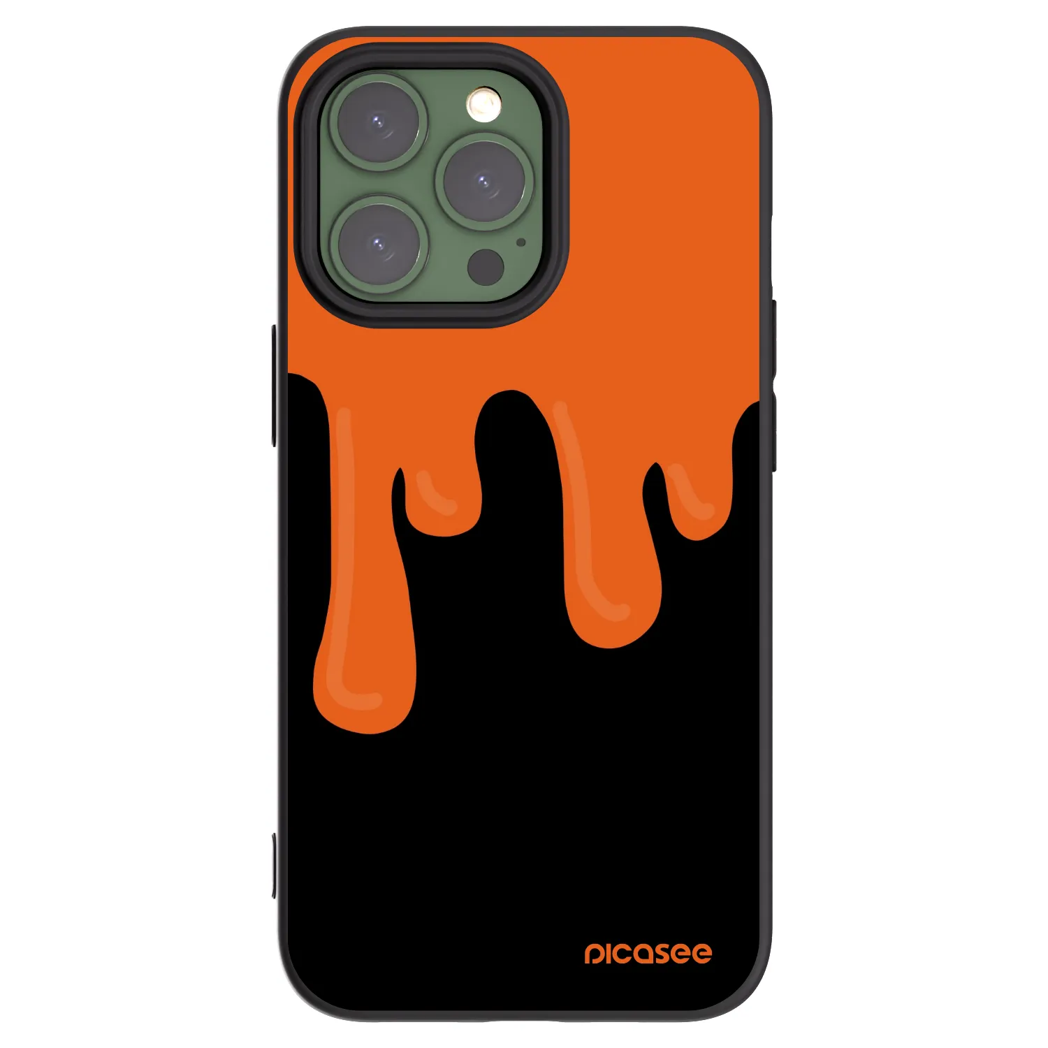 Picasee silikonowe czarne etui na Apple iPhone 13 Pro - Orange spooky