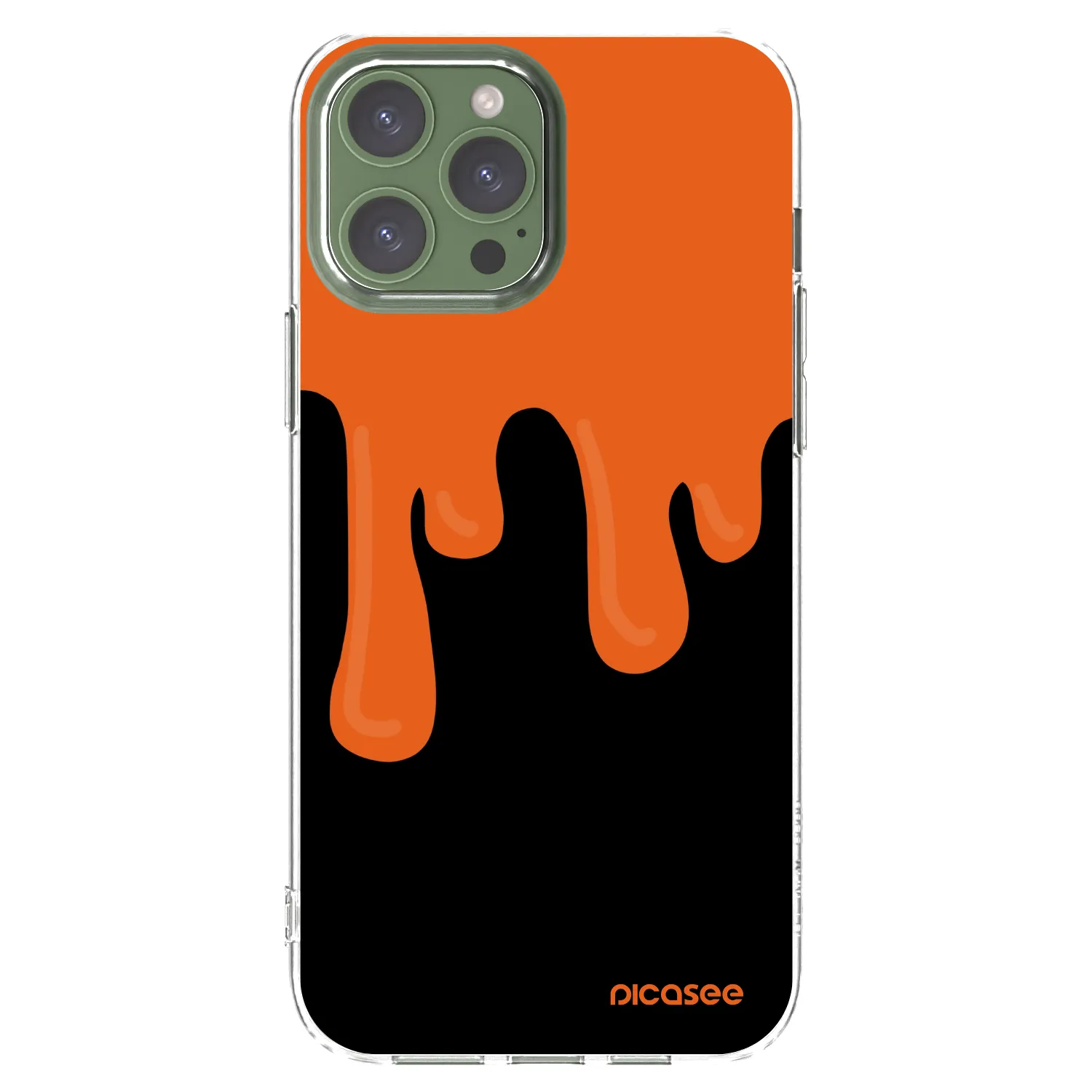 Picasee silikonowe przeźroczyste etui na Apple iPhone 13 Pro Max - Orange spooky
