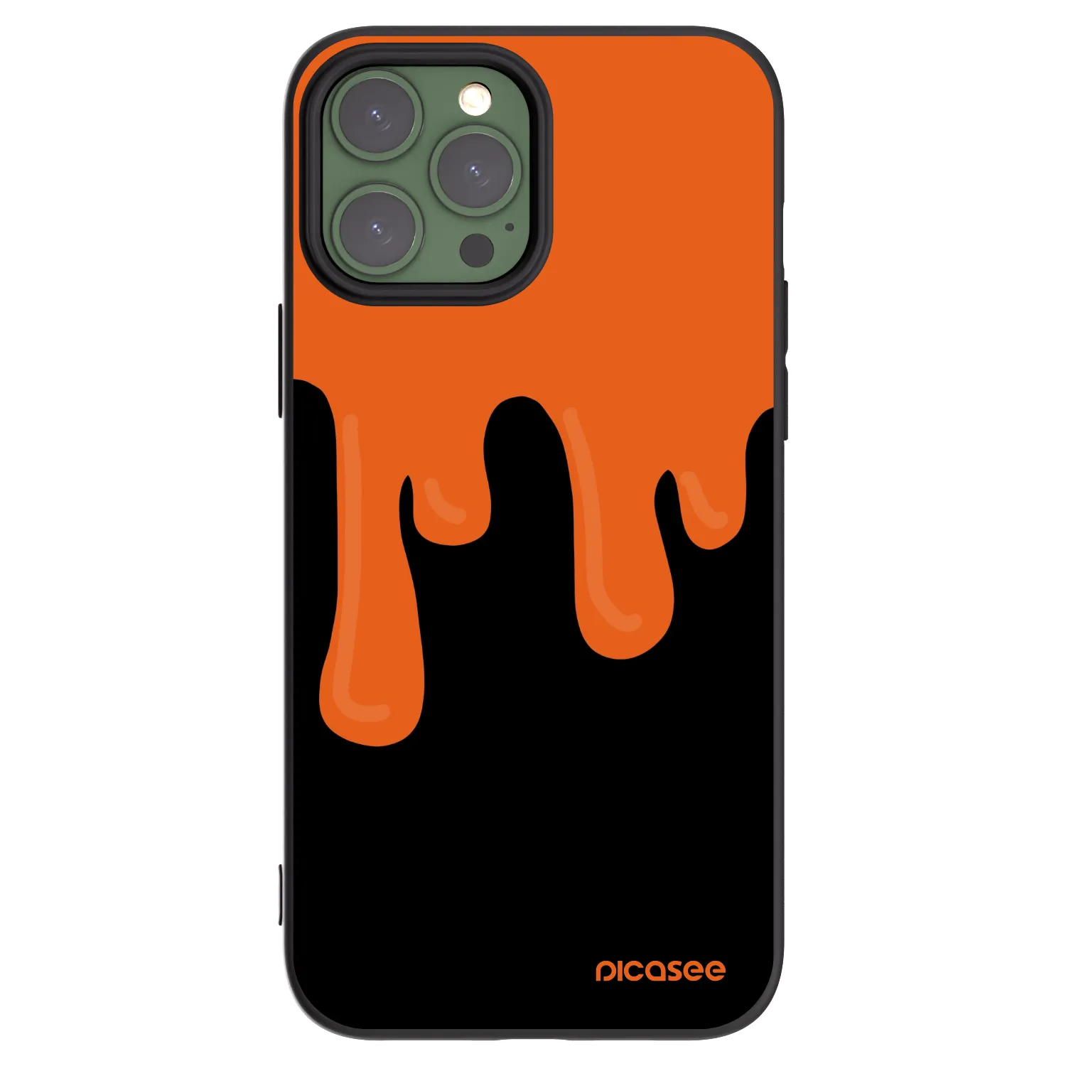 Picasee silikonowe czarne etui na Apple iPhone 13 Pro Max - Orange spooky