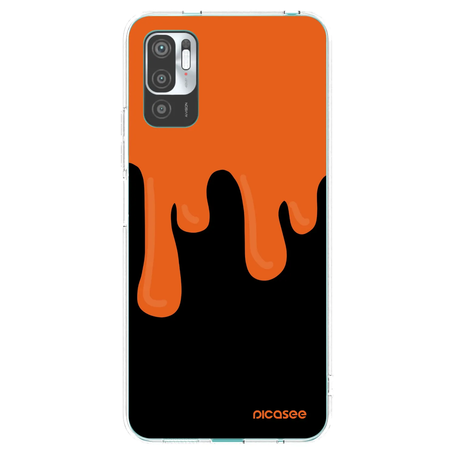 Picasee silikonowe przeźroczyste etui na Xiaomi Redmi Note 10 5G - Orange spooky