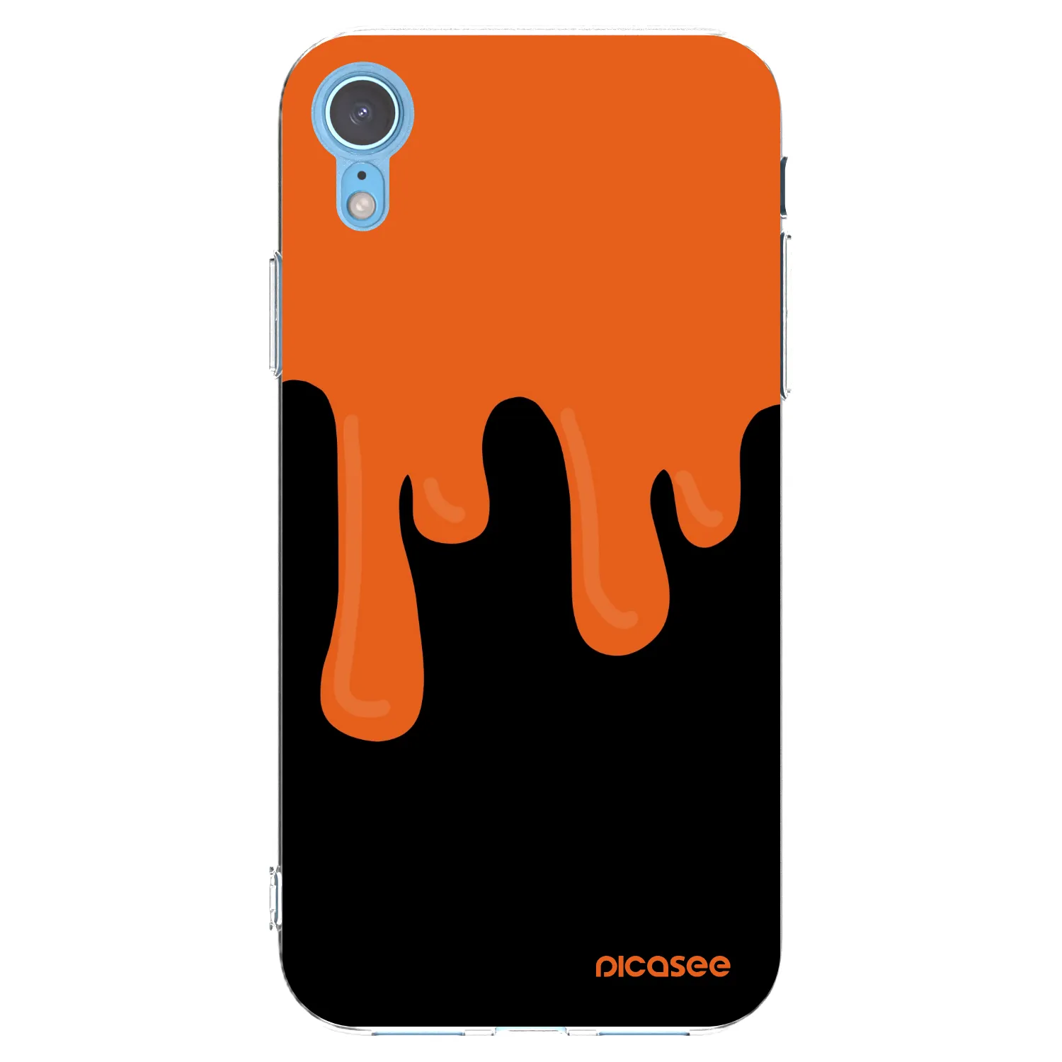 Picasee silikonowe przeźroczyste etui na Apple iPhone XR - Orange spooky