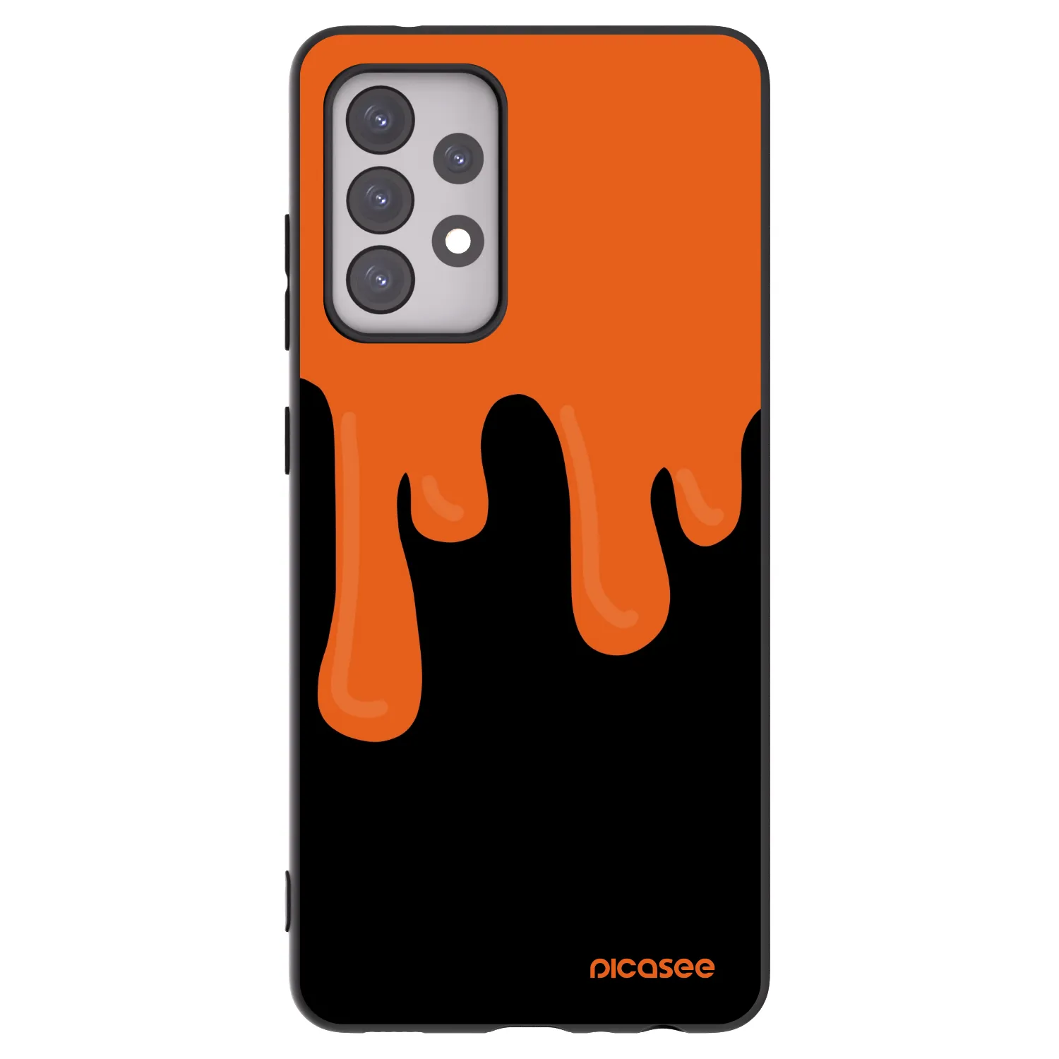 Picasee silikonowe czarne etui na Samsung Galaxy A52s 5G A528B - Orange spooky