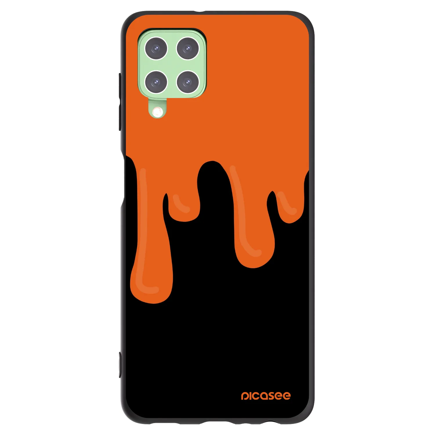 Picasee silikonowe czarne etui na Samsung Galaxy A22 A225F 4G - Orange spooky