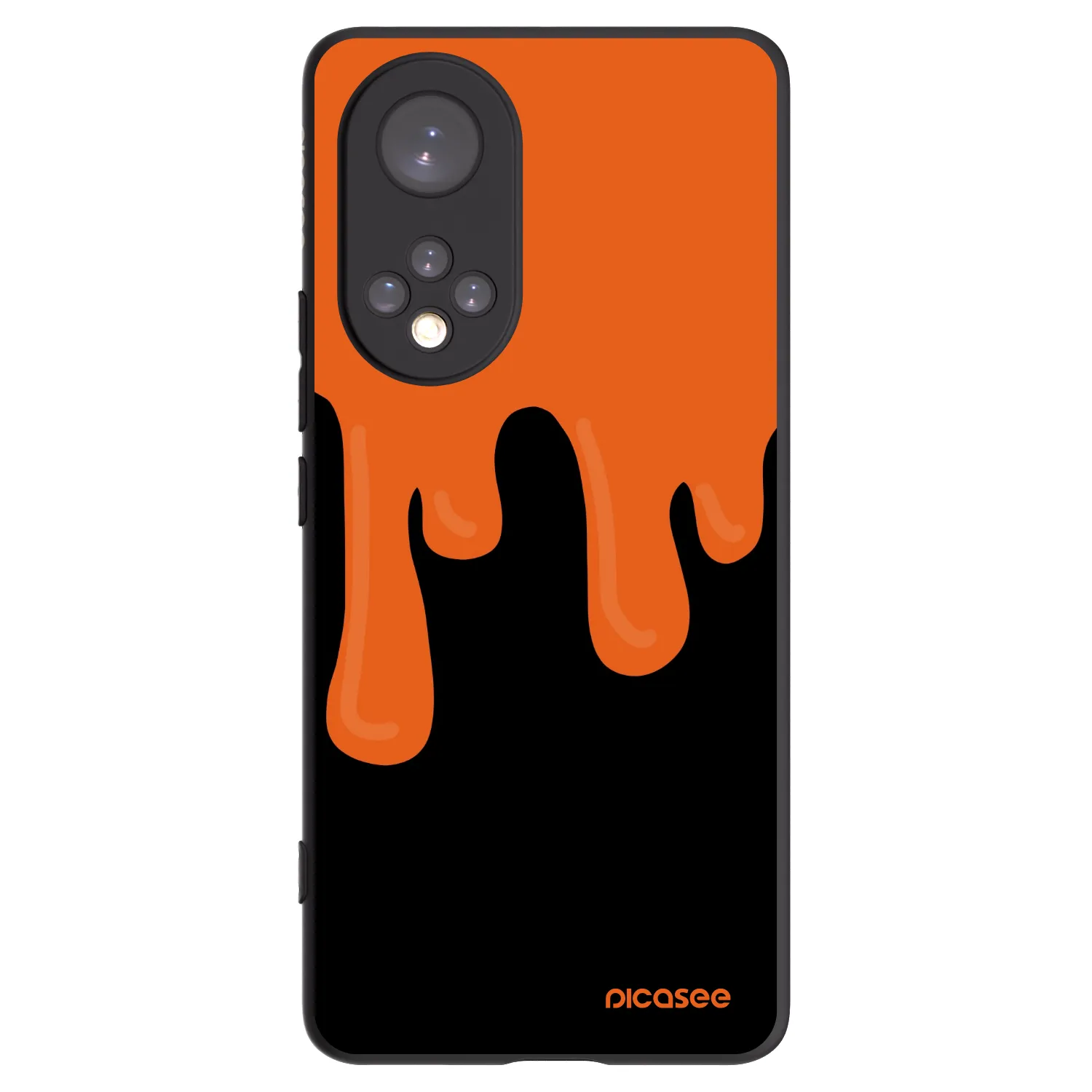 Picasee silikonowe czarne etui na Honor 50 5G - Orange spooky