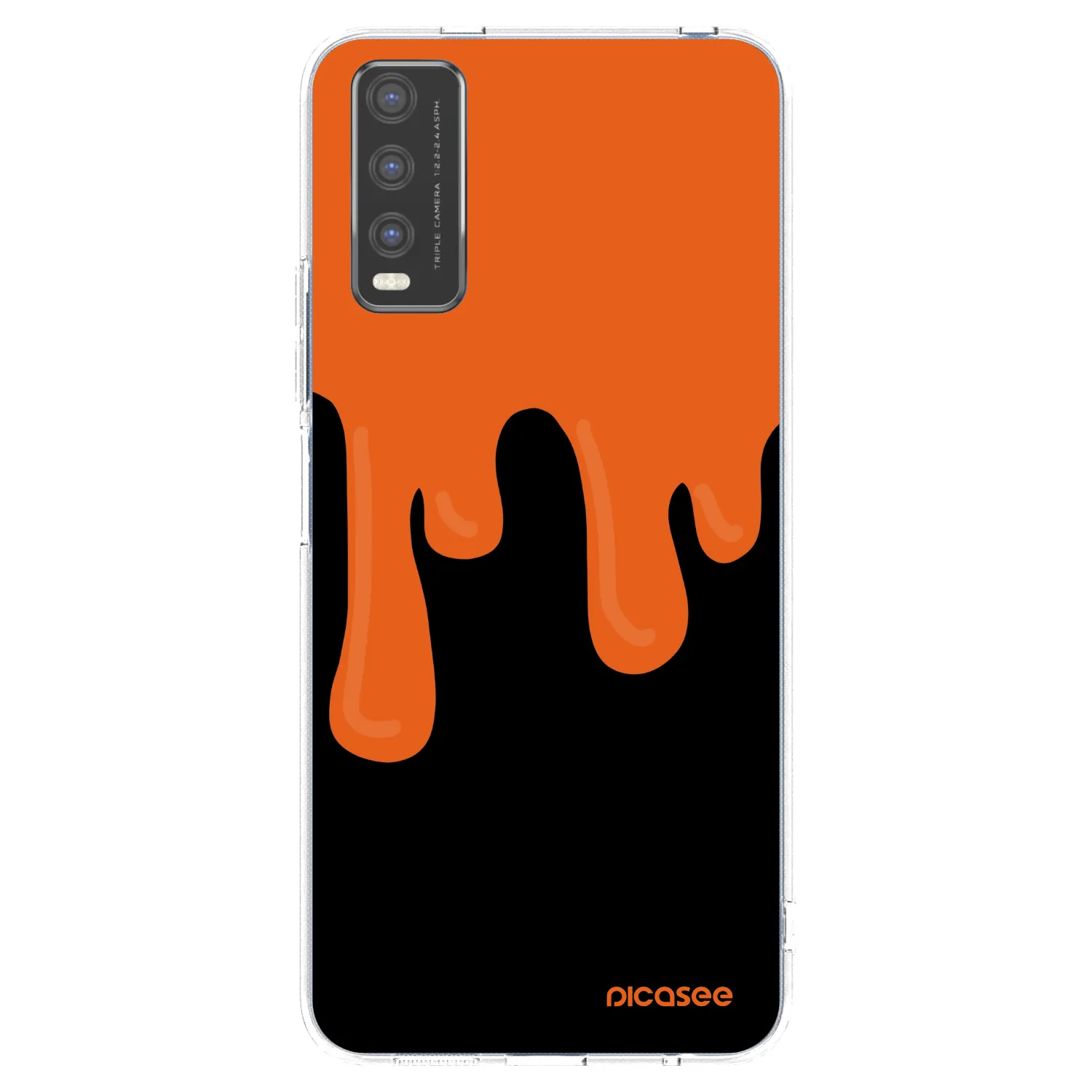 Picasee silikonowe przeźroczyste etui na Vivo Y20s - Orange spooky