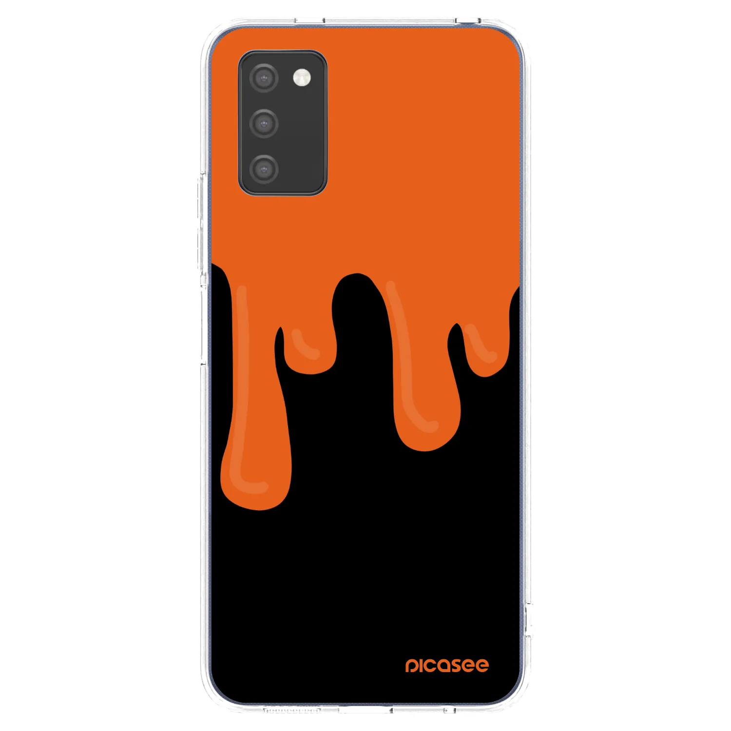 Picasee silikonowe przeźroczyste etui na Samsung Galaxy A03s A037G - Orange spooky