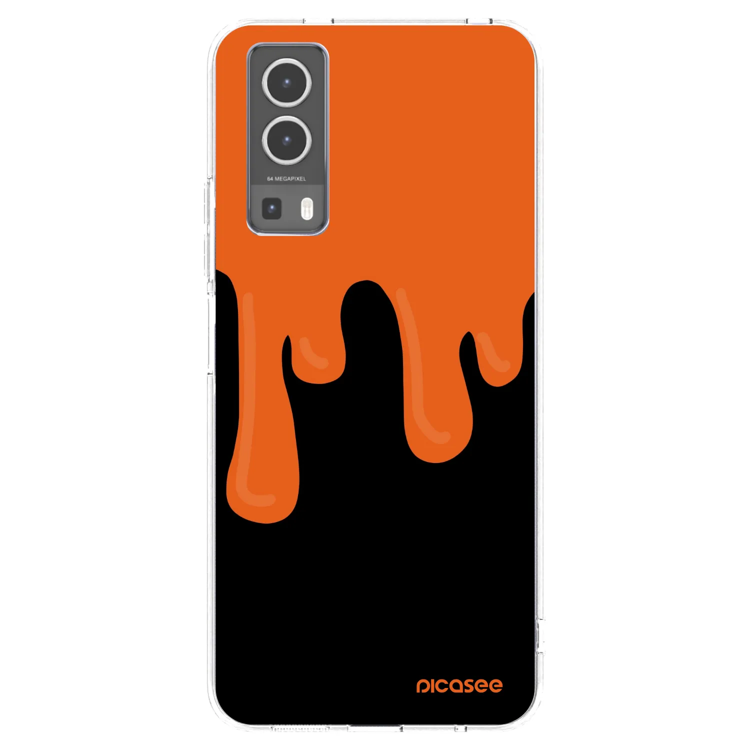 Picasee silikonowe przeźroczyste etui na Vivo Y72 5G - Orange spooky