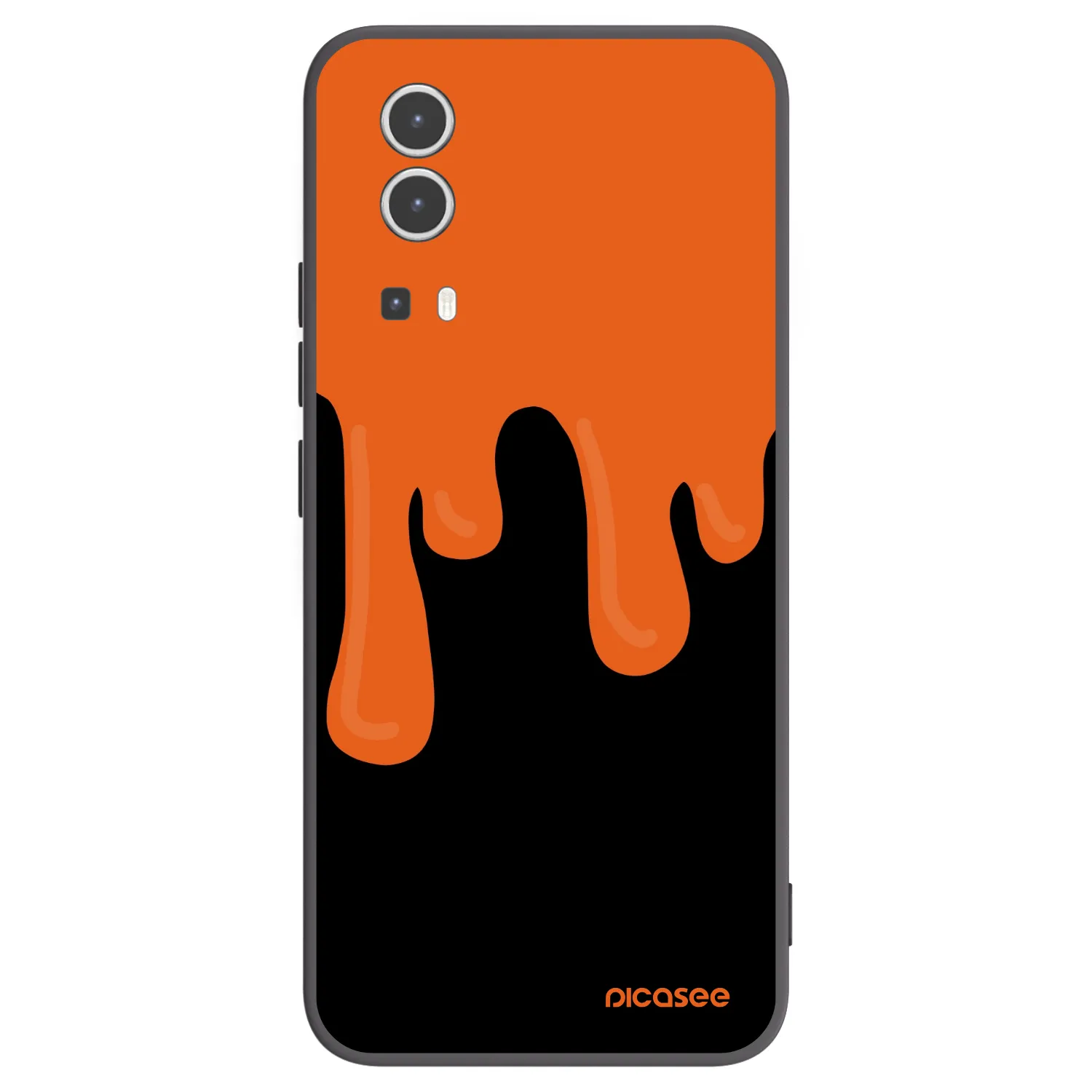 Picasee silikonowe czarne etui na Vivo Y72 5G - Orange spooky