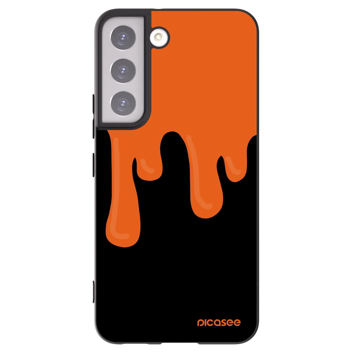 Picasee silikonowe czarne etui na Samsung Galaxy S22 5G - Orange spooky