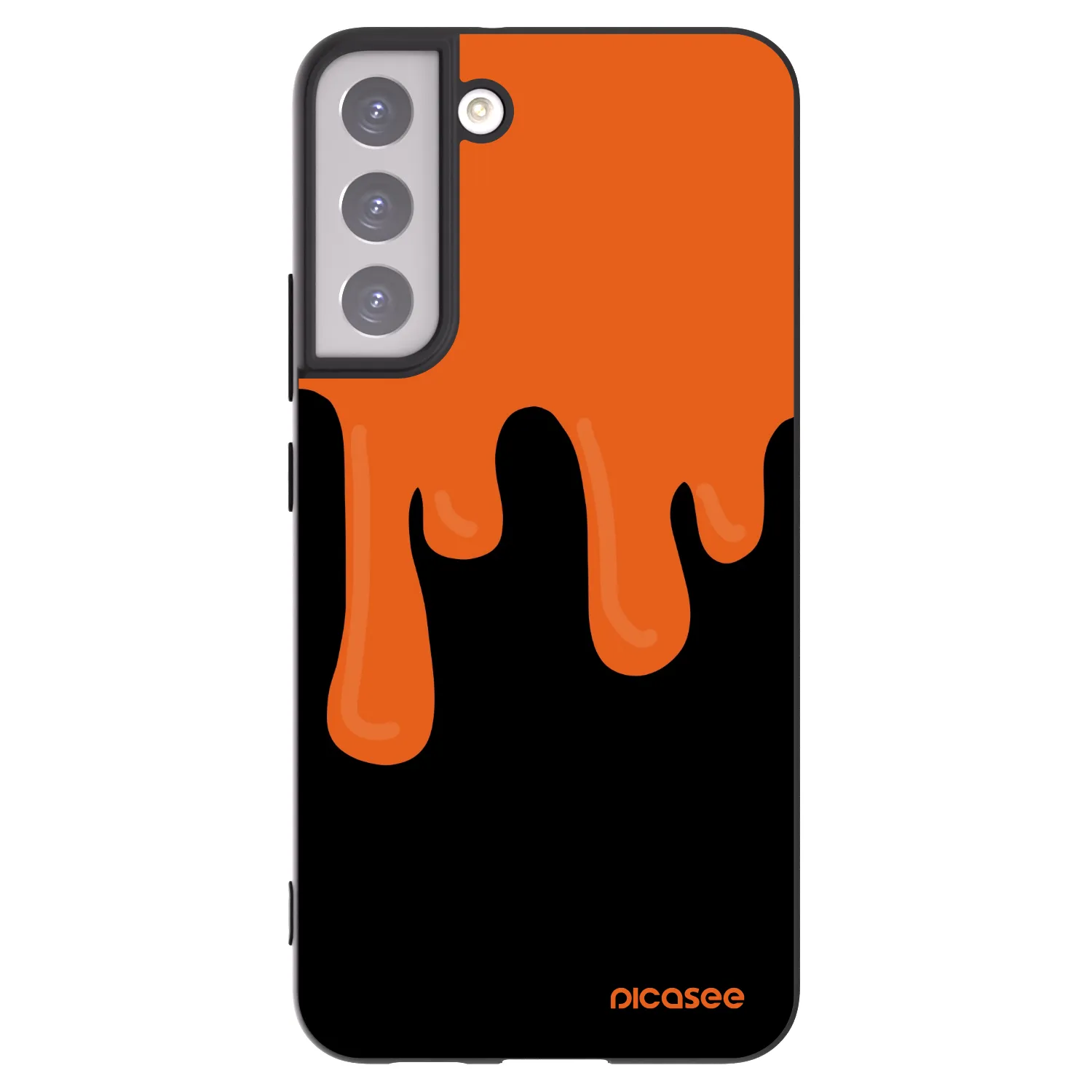 Picasee silikonowe czarne etui na Samsung Galaxy S22+ 5G - Orange spooky