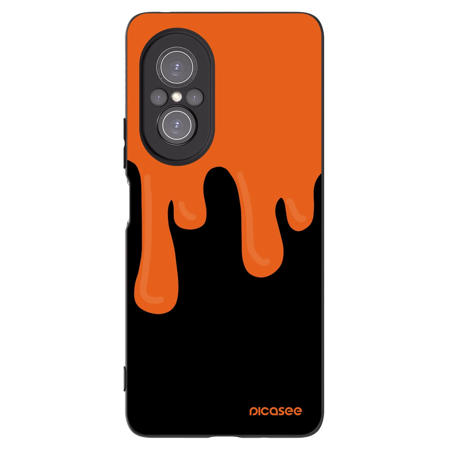 Picasee silikonowe czarne etui na Huawei Nova 9 SE - Orange spooky