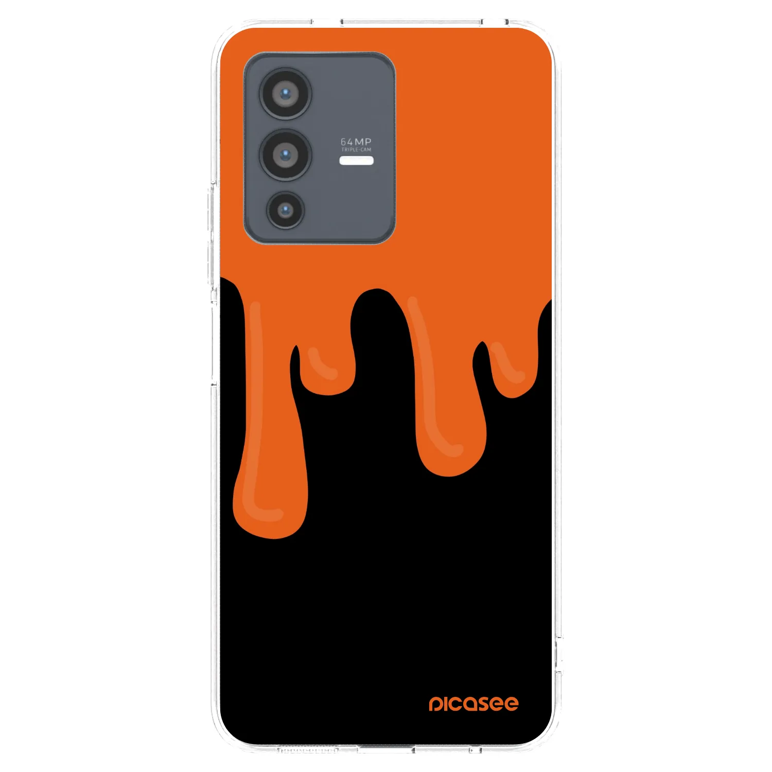 Picasee silikonowe przeźroczyste etui na Vivo V23 5G - Orange spooky