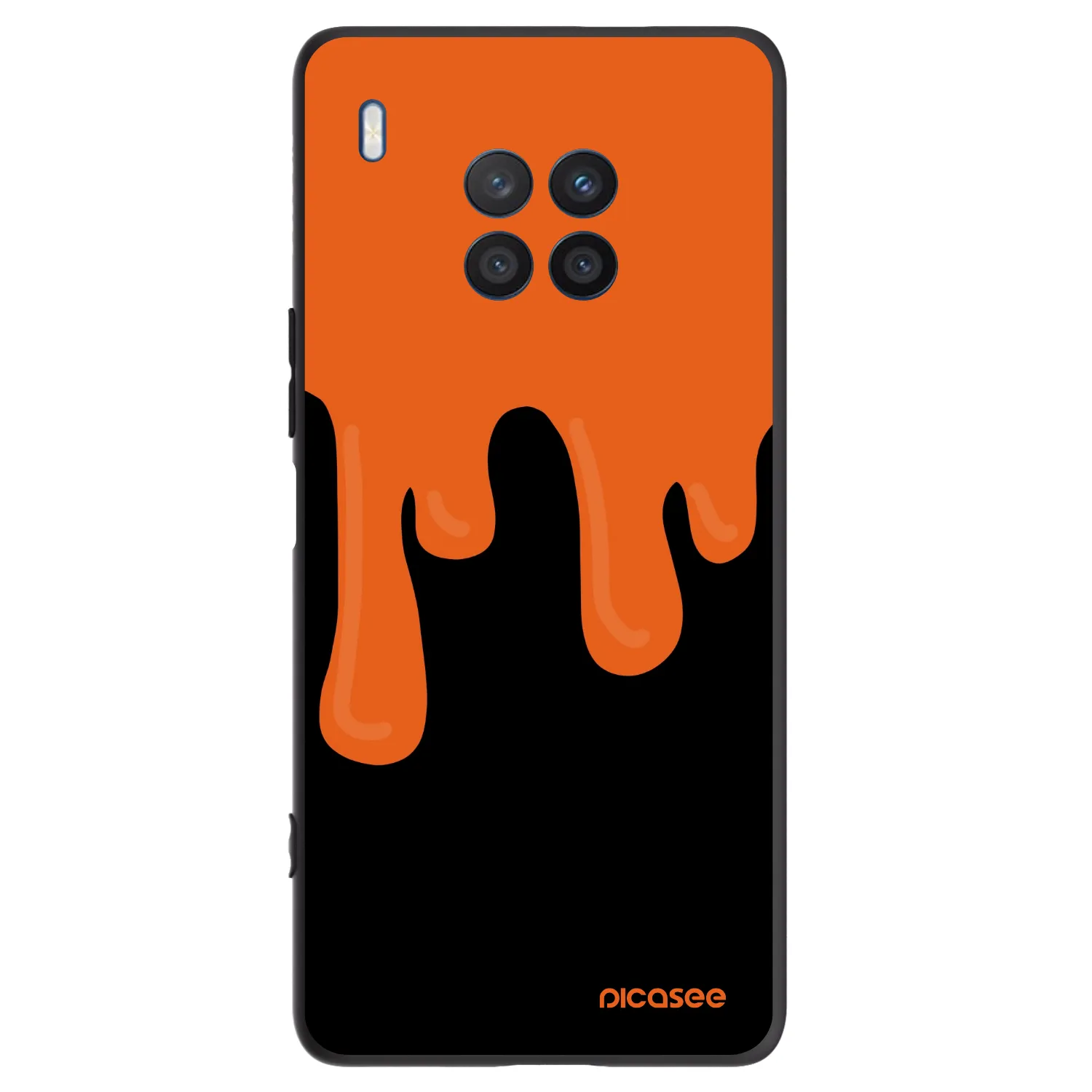 Picasee silikonowe czarne etui na Honor 50 Lite - Orange spooky