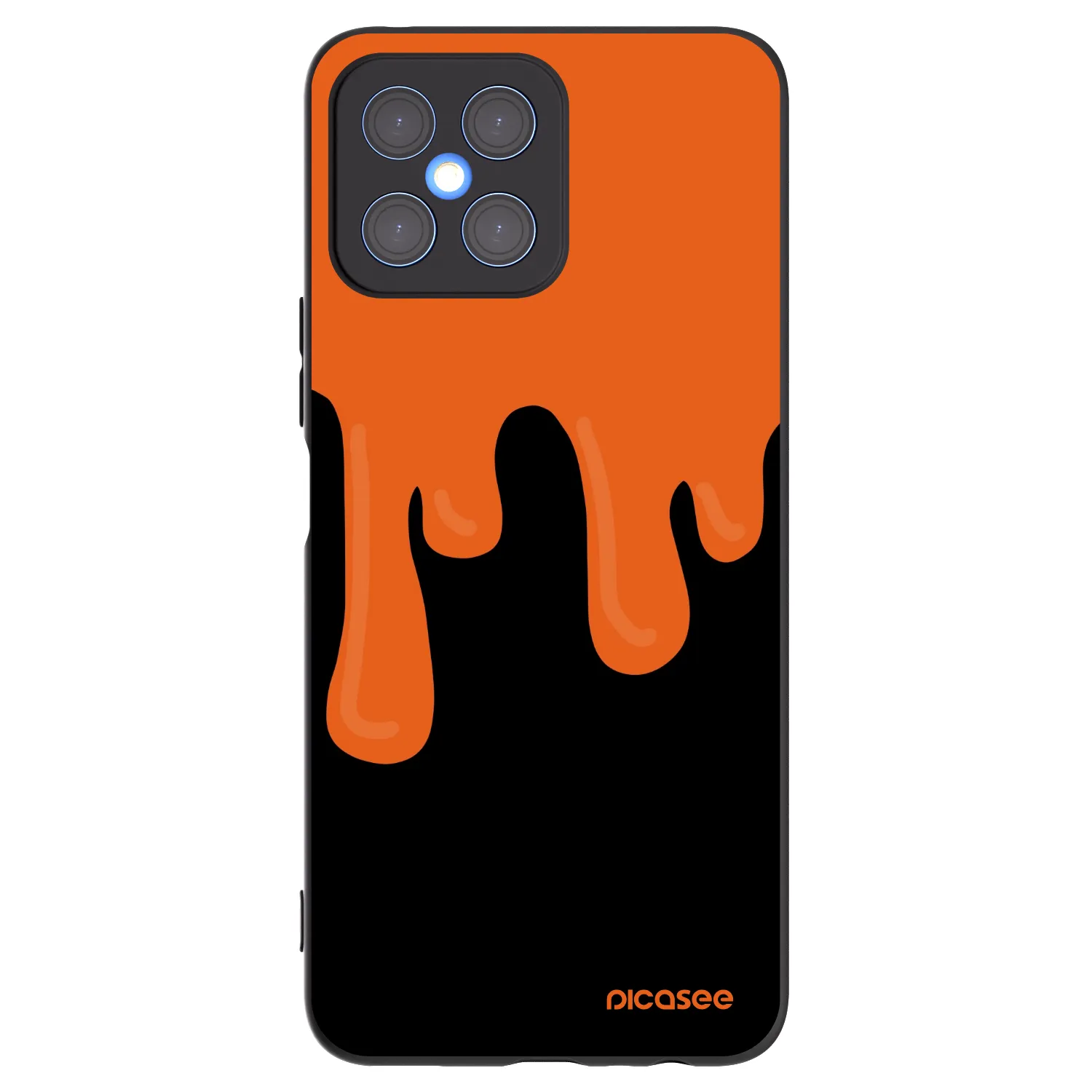 Picasee silikonowe czarne etui na Honor X8 4G - Orange spooky