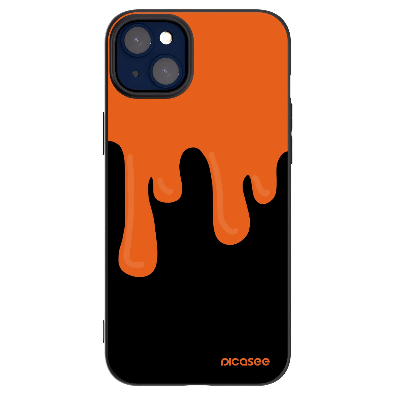 Picasee silikonowe czarne etui na Apple iPhone 14 Plus - Orange spooky