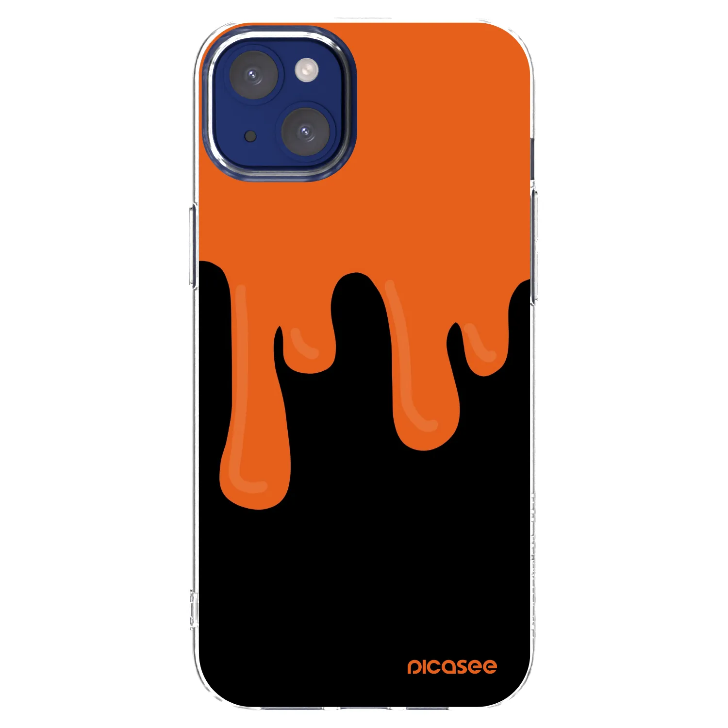 Picasee silikonowe przeźroczyste etui na Apple iPhone 14 Plus - Orange spooky