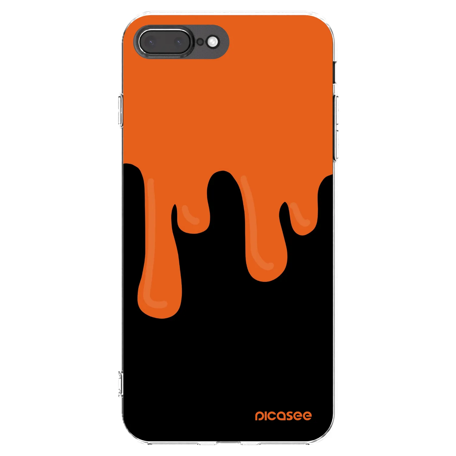 Picasee silikonowe przeźroczyste etui na Apple iPhone 8 Plus - Orange spooky