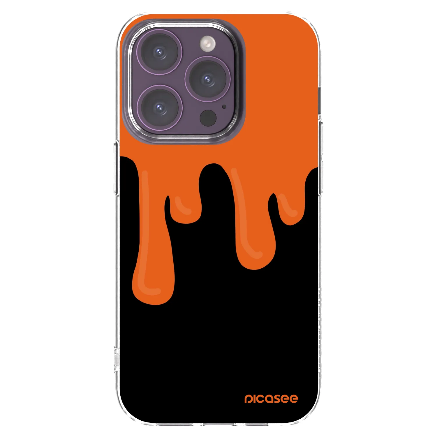 Picasee silikonowe przeźroczyste etui na Apple iPhone 14 Pro - Orange spooky
