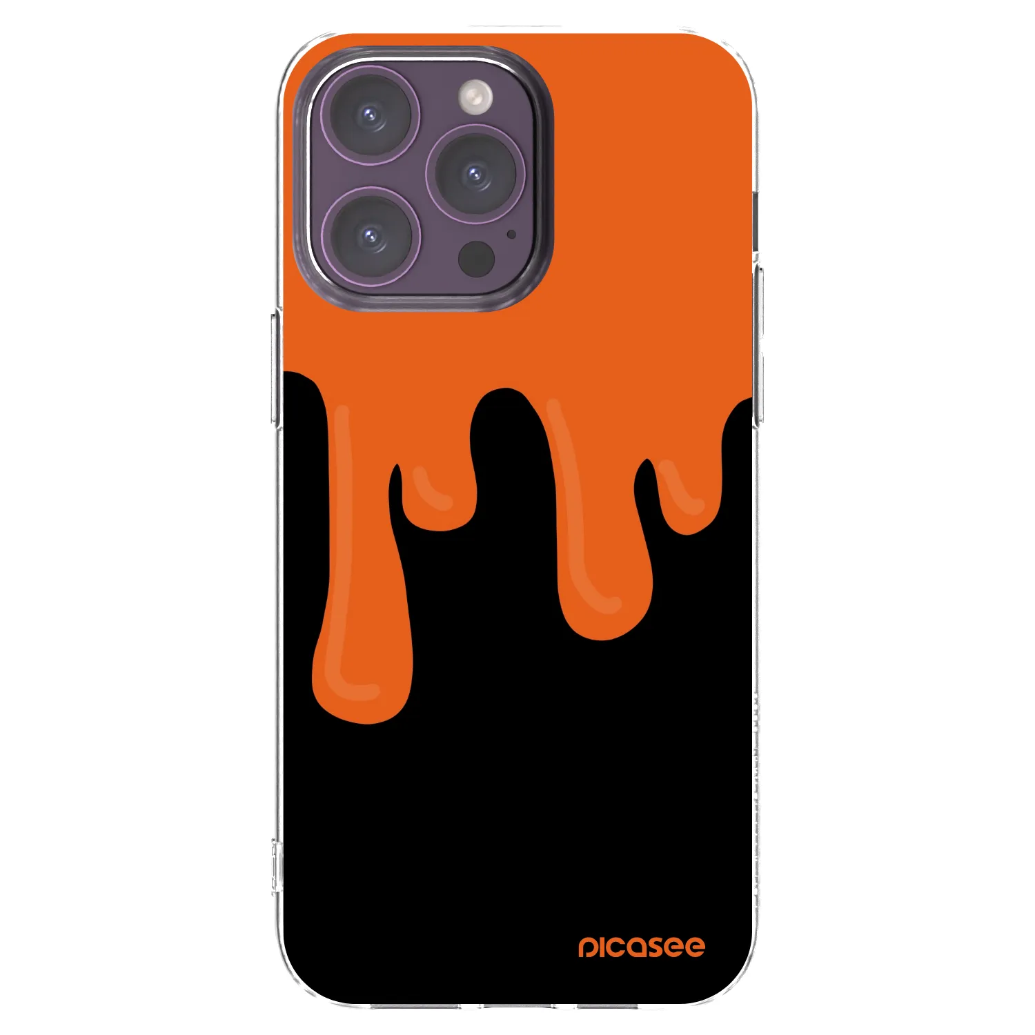 Picasee silikonowe przeźroczyste etui na Apple iPhone 14 Pro Max - Orange spooky