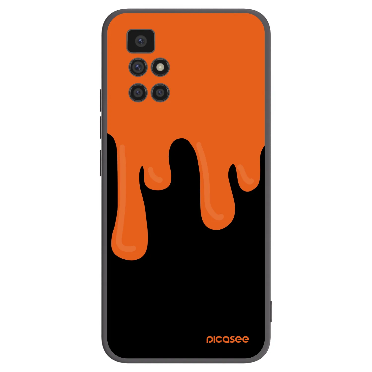 Picasee silikonowe czarne etui na Xiaomi Redmi 10 (2022) - Orange spooky