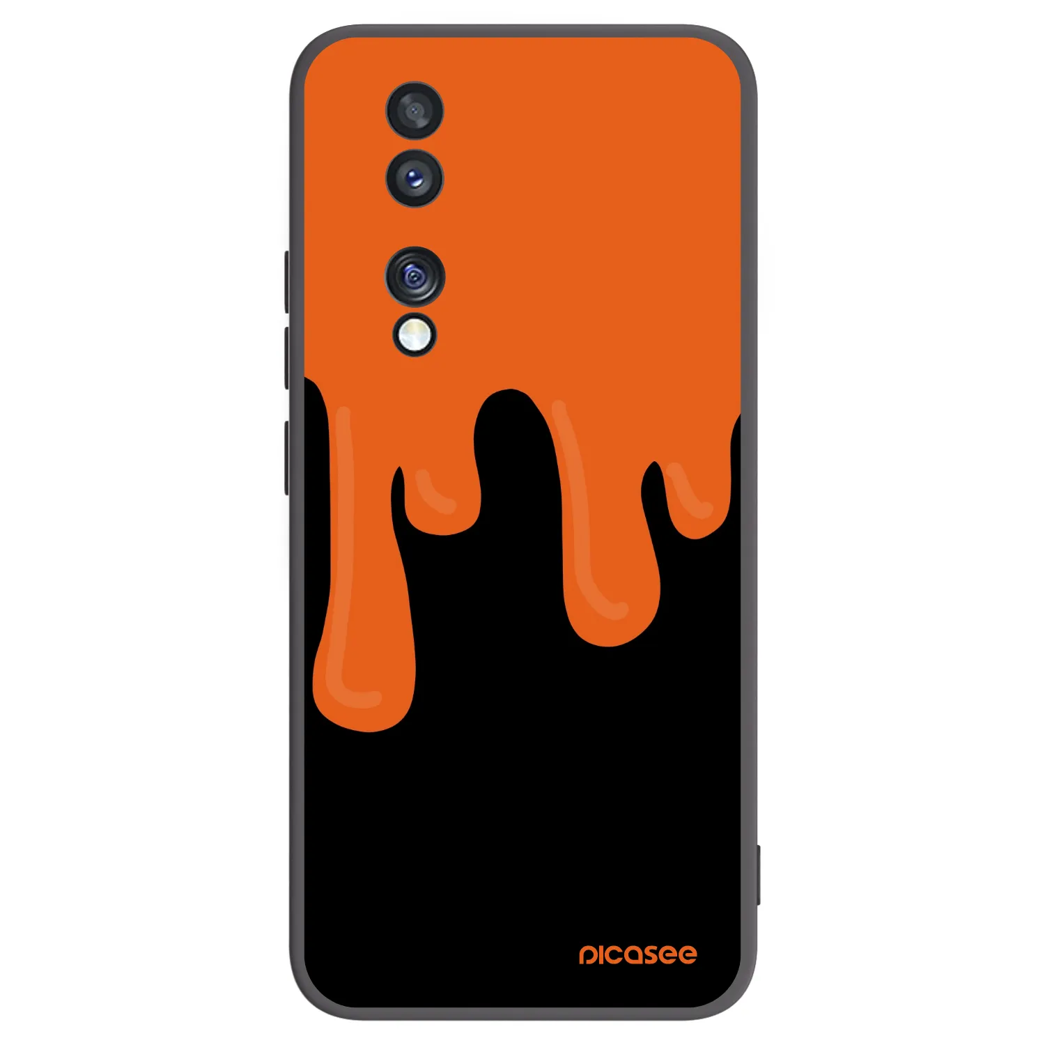 Picasee silikonowe czarne etui na Honor 70 - Orange spooky