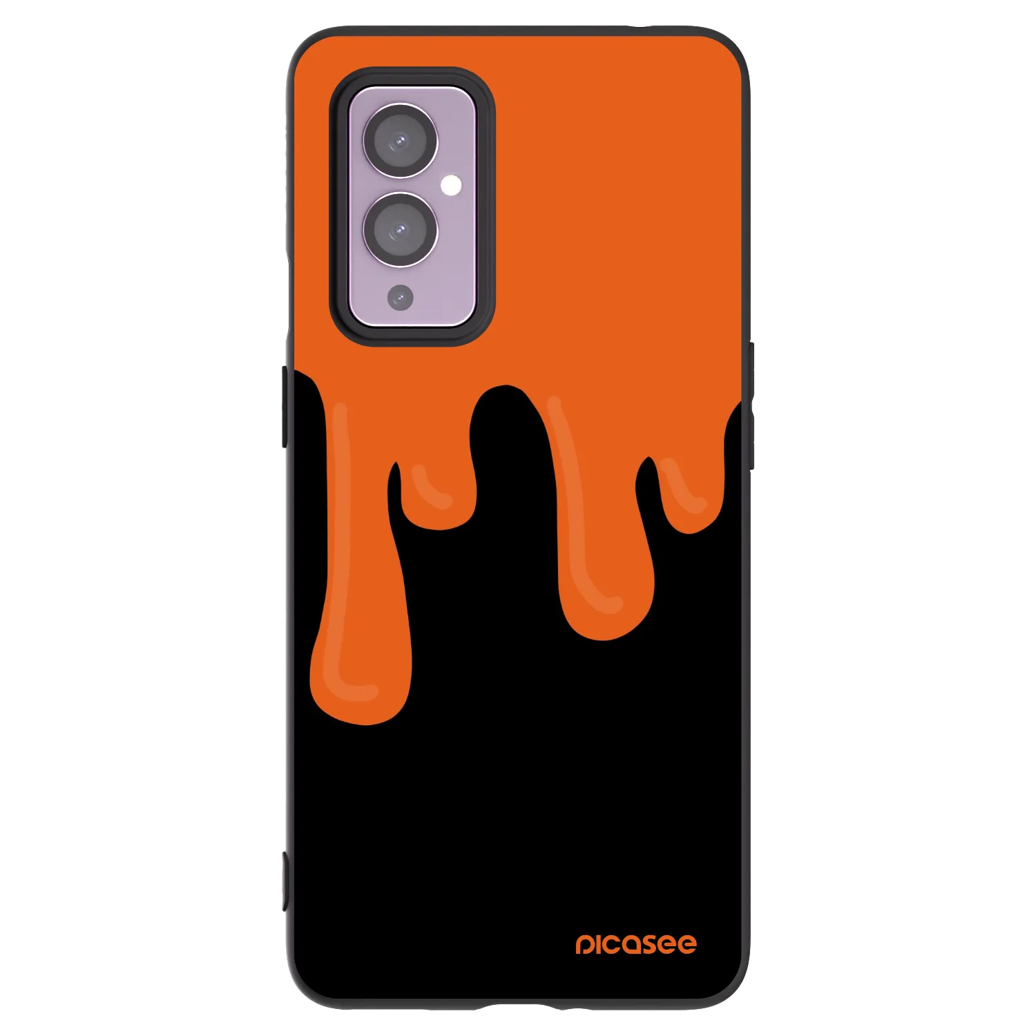 Picasee silikonowe czarne etui na OnePlus 9 - Orange spooky