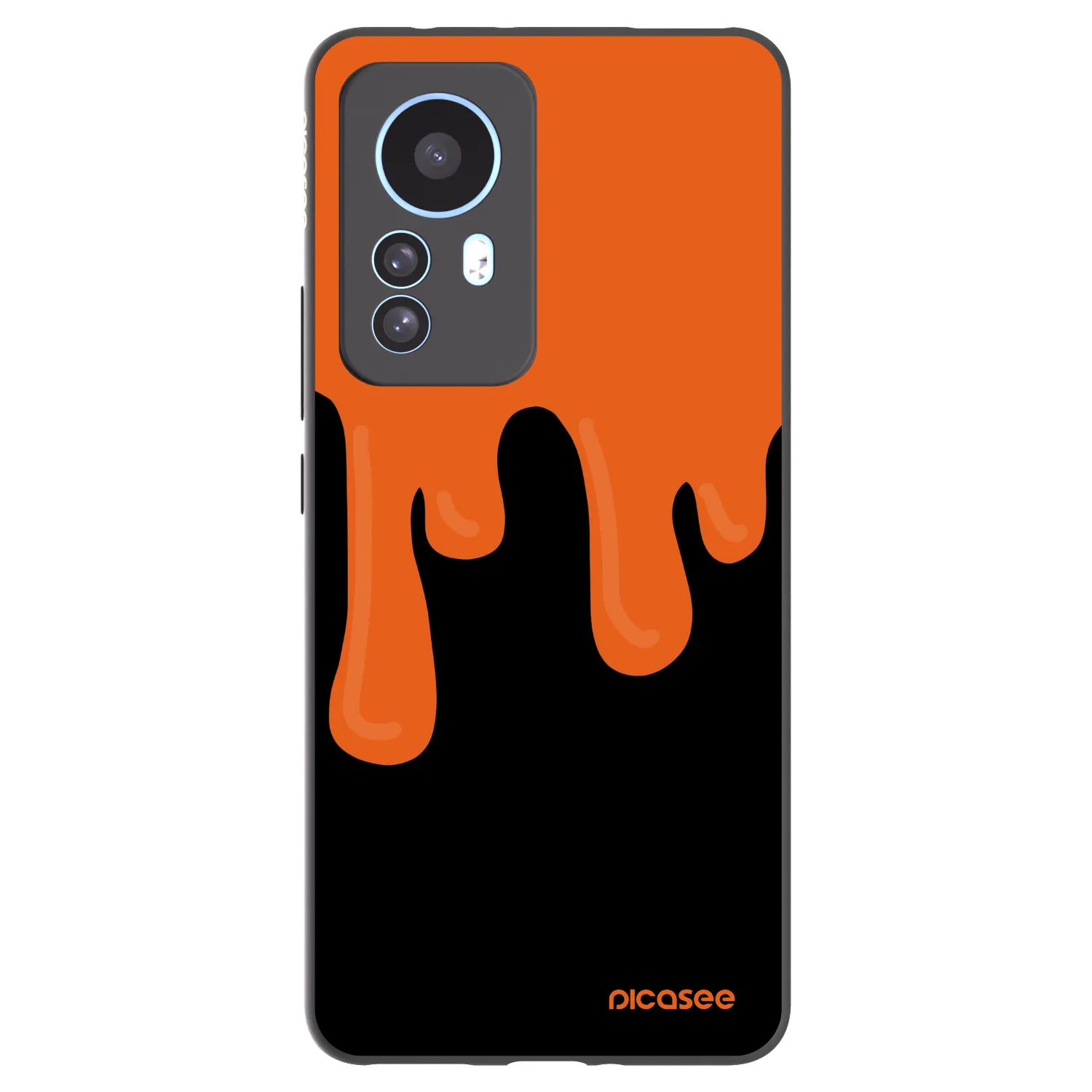 Picasee silikonowe czarne etui na Xiaomi 12T Pro - Orange spooky