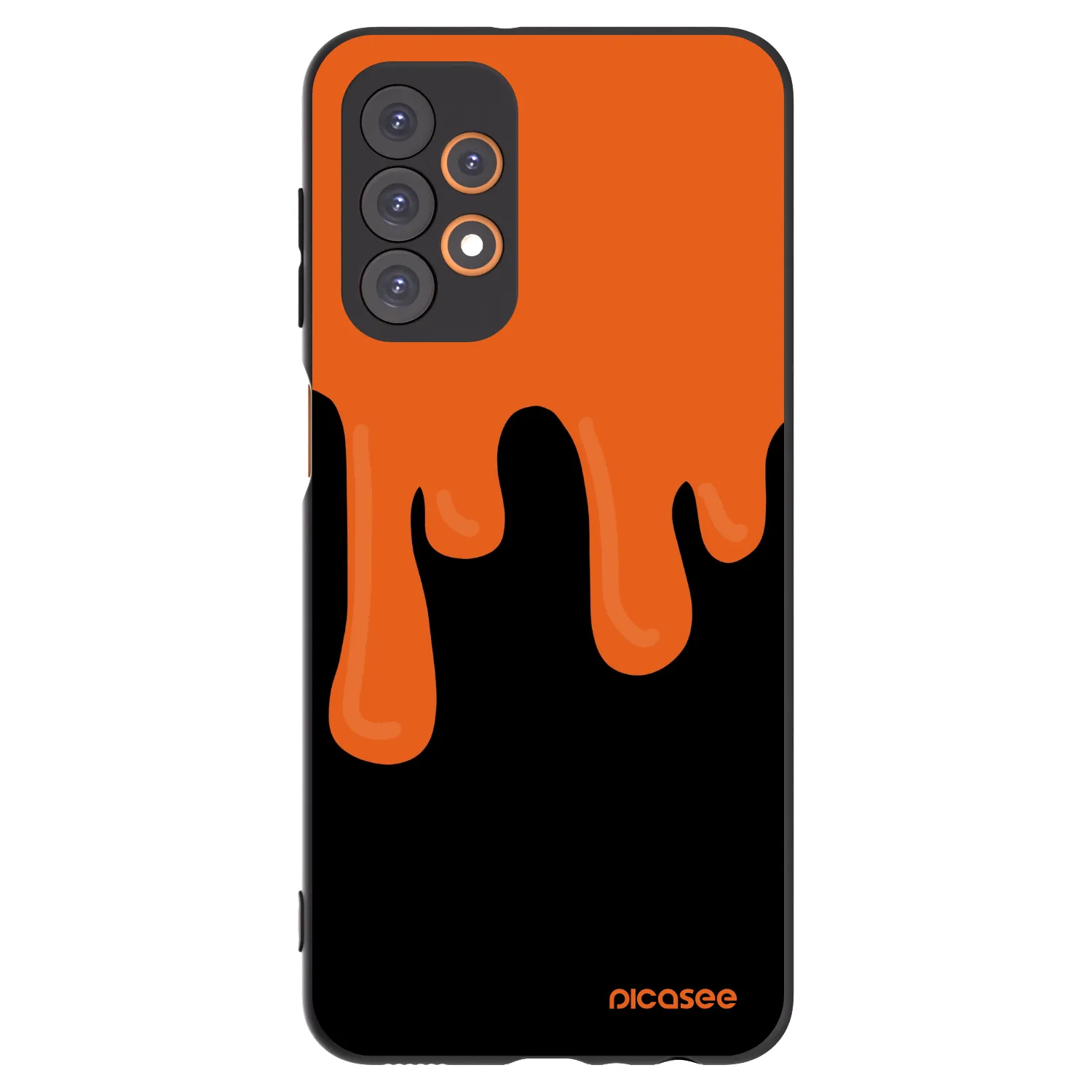 Picasee silikonowe czarne etui na Samsung Galaxy A23 A236B 5G - Orange spooky