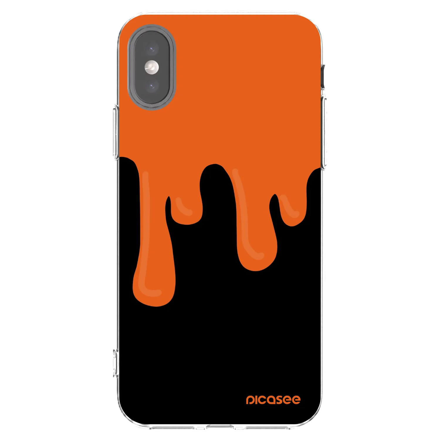 Picasee silikonowe przeźroczyste etui na Apple iPhone X/XS - Orange spooky