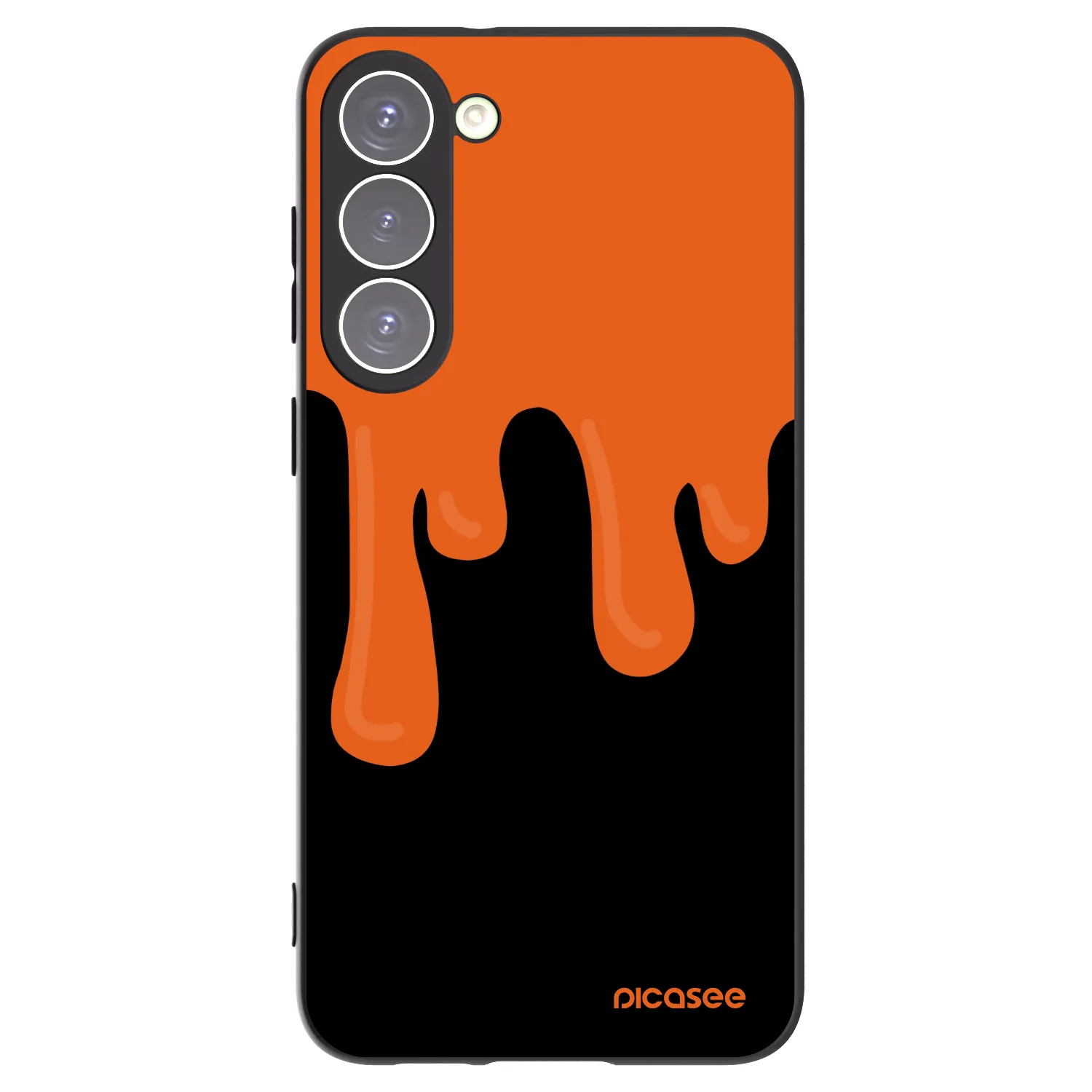 Picasee silikonowe czarne etui na Samsung Galaxy S23+ 5G - Orange spooky