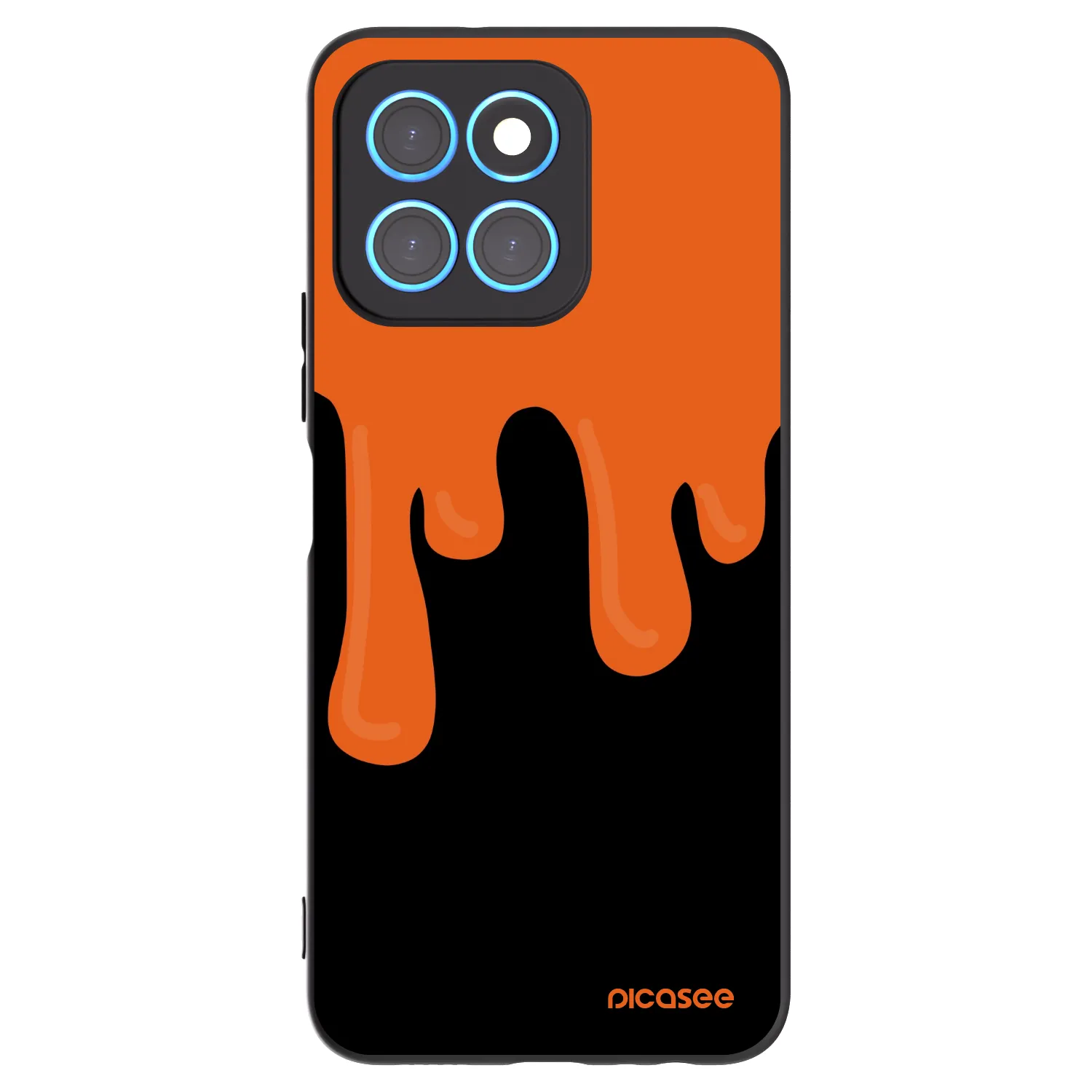 Picasee silikonowe czarne etui na Honor X8 5G - Orange spooky