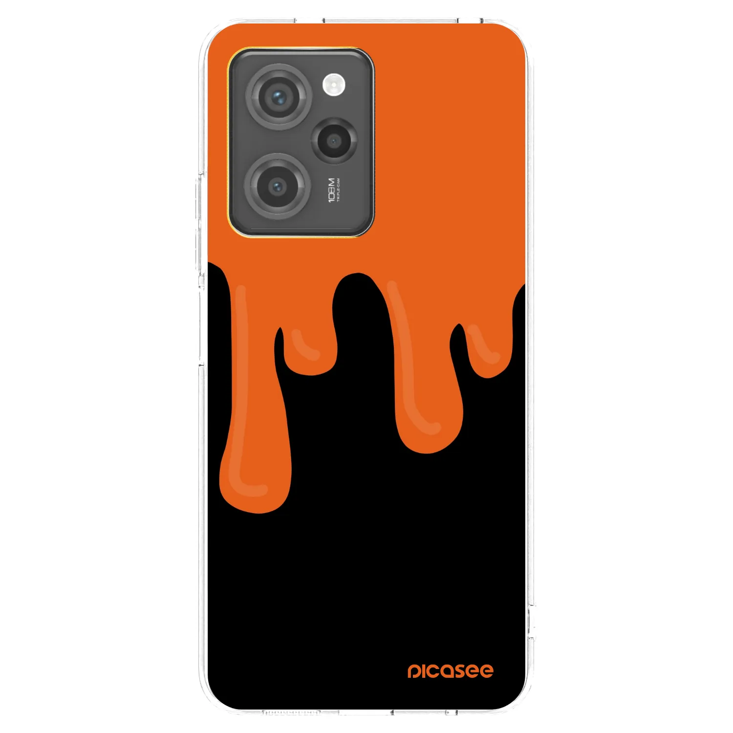 Picasee silikonowe czarne etui na Xiaomi Poco X5 Pro - Orange spooky