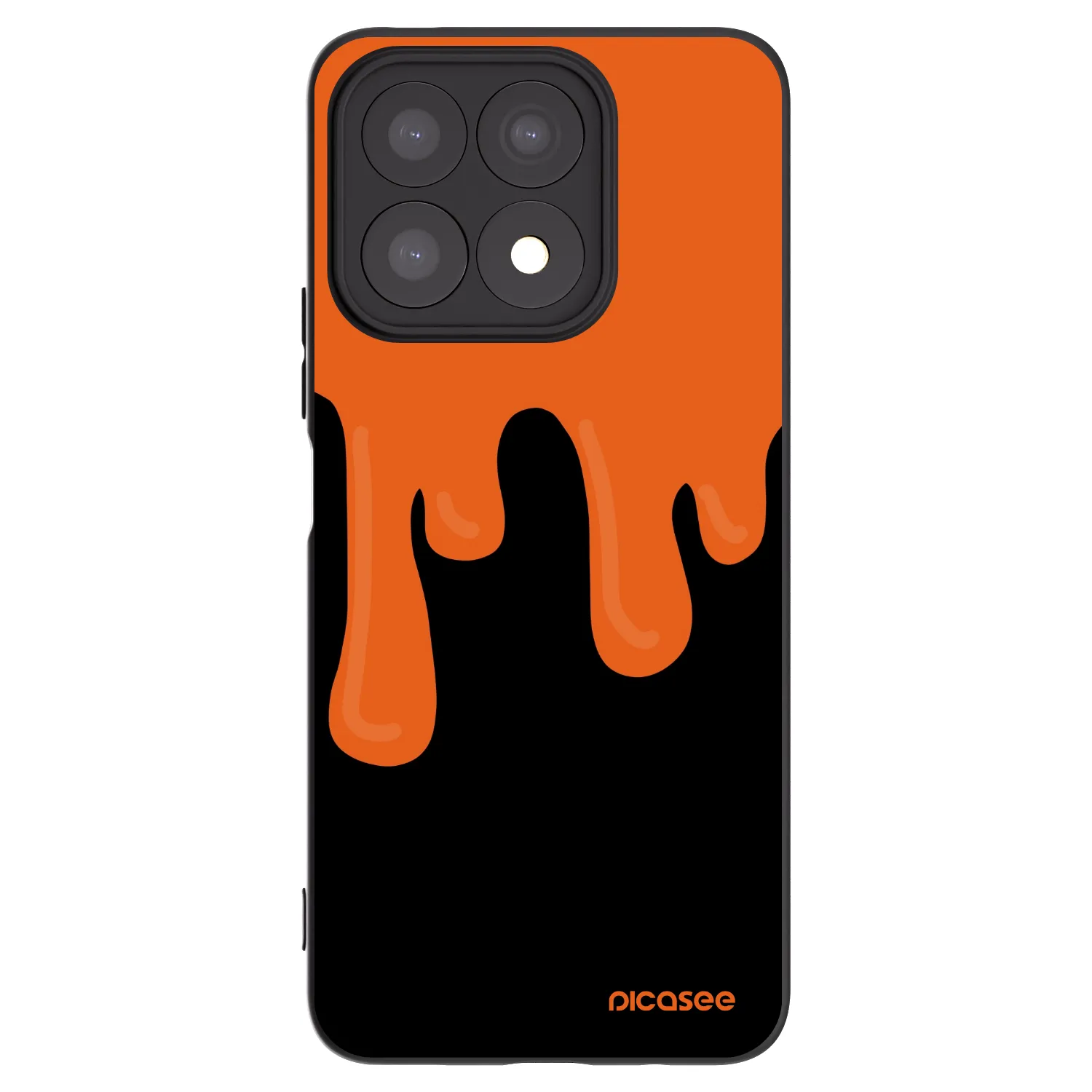 Picasee silikonowe czarne etui na Honor X8a - Orange spooky