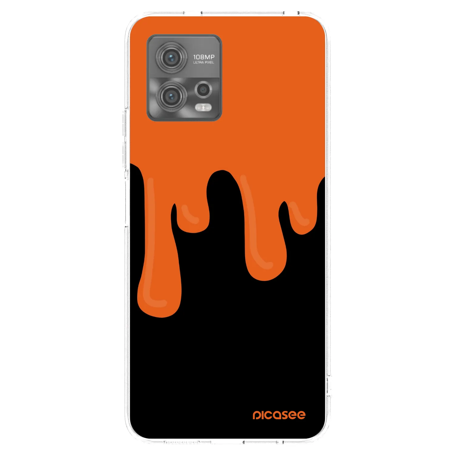 Picasee silikonowe przeźroczyste etui na Motorola Moto G72 - Orange spooky