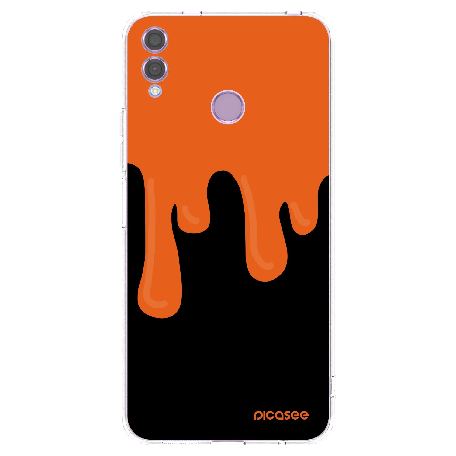 Picasee silikonowe przeźroczyste etui na Honor 8X - Orange spooky