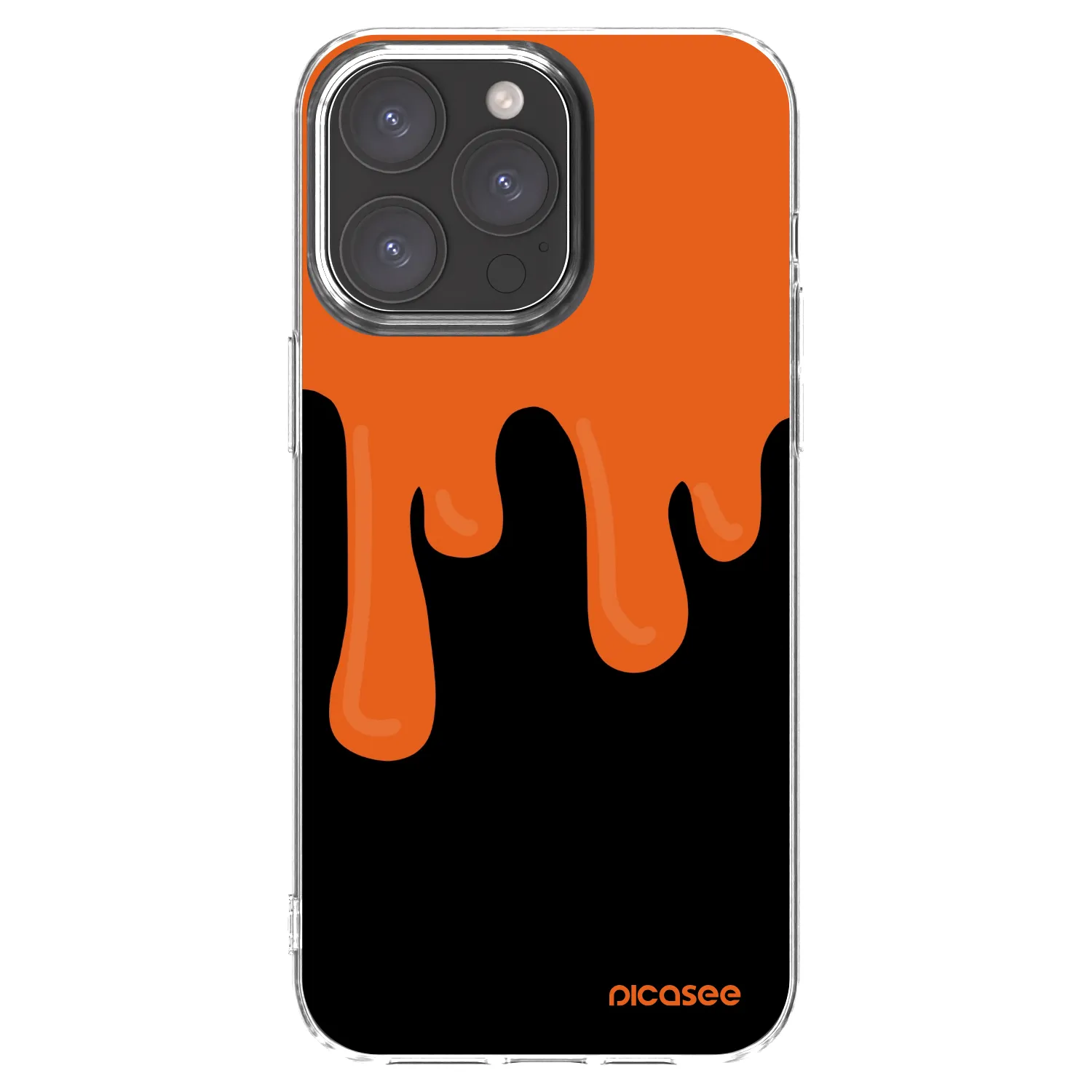 Picasee silikonowe przeźroczyste etui na Apple iPhone 15 Pro Max - Orange spooky