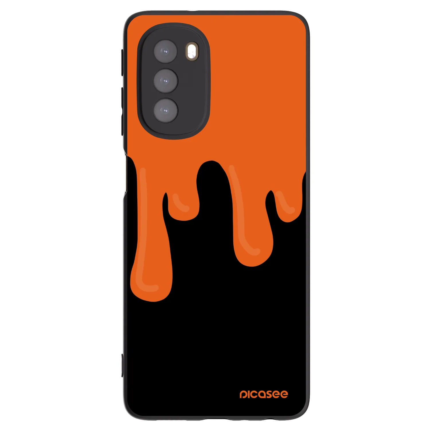 Picasee silikonowe czarne etui na Motorola Moto G51 - Orange spooky
