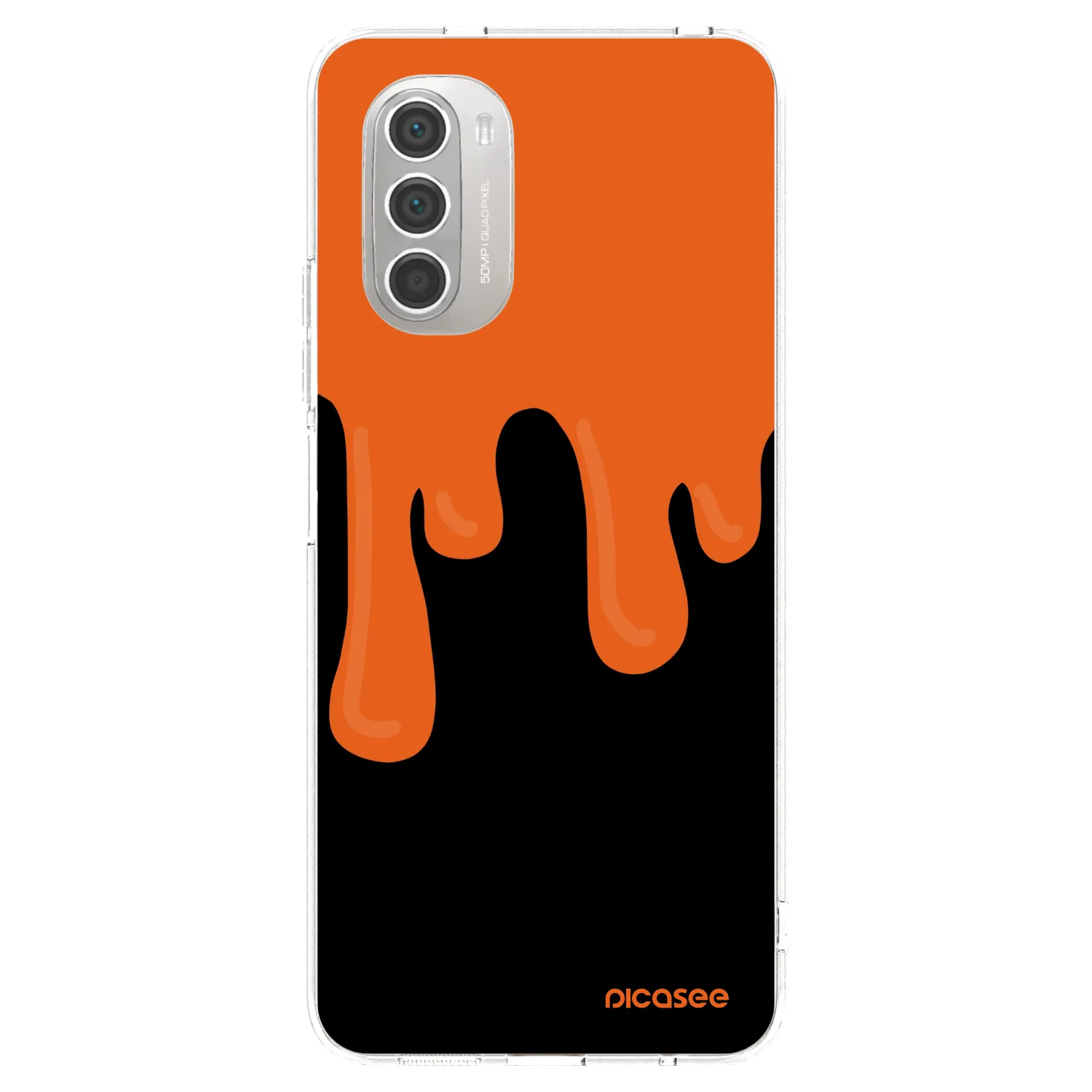 Picasee silikonowe przeźroczyste etui na Motorola Moto G51 - Orange spooky