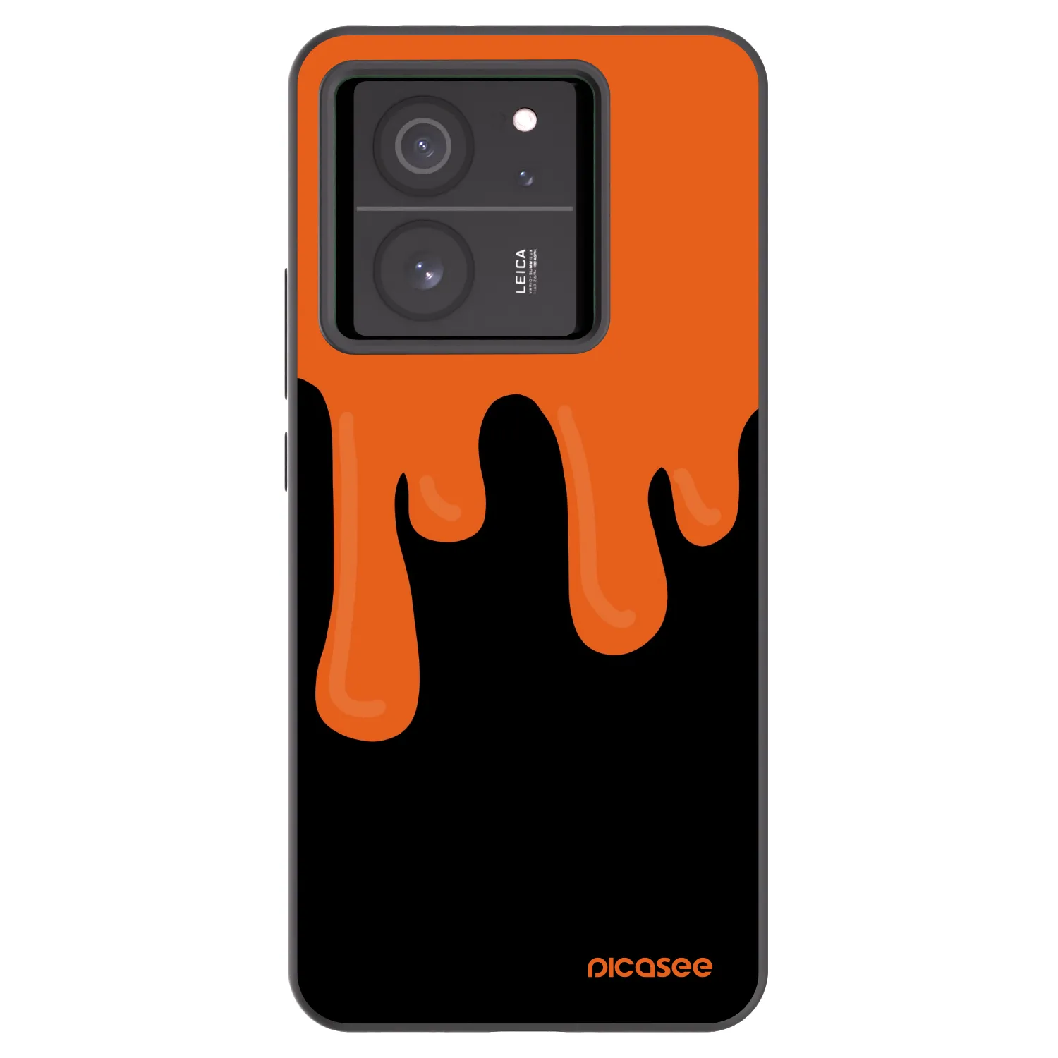 Picasee silikonowe czarne etui na Xiaomi 13T - Orange spooky