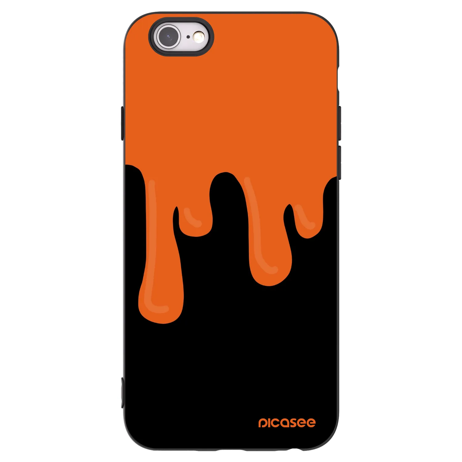 Picasee silikonowe czarne etui na Apple iPhone 6/6S - Orange spooky