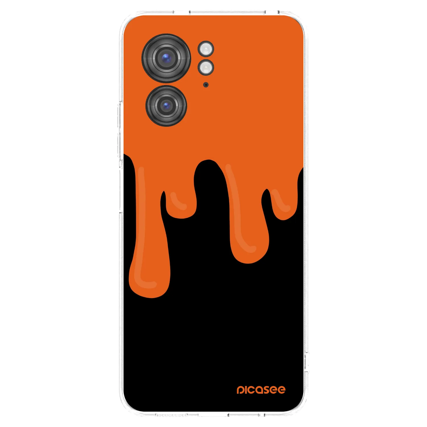 Picasee silikonowe przeźroczyste etui na Motorola Edge 40 - Orange spooky