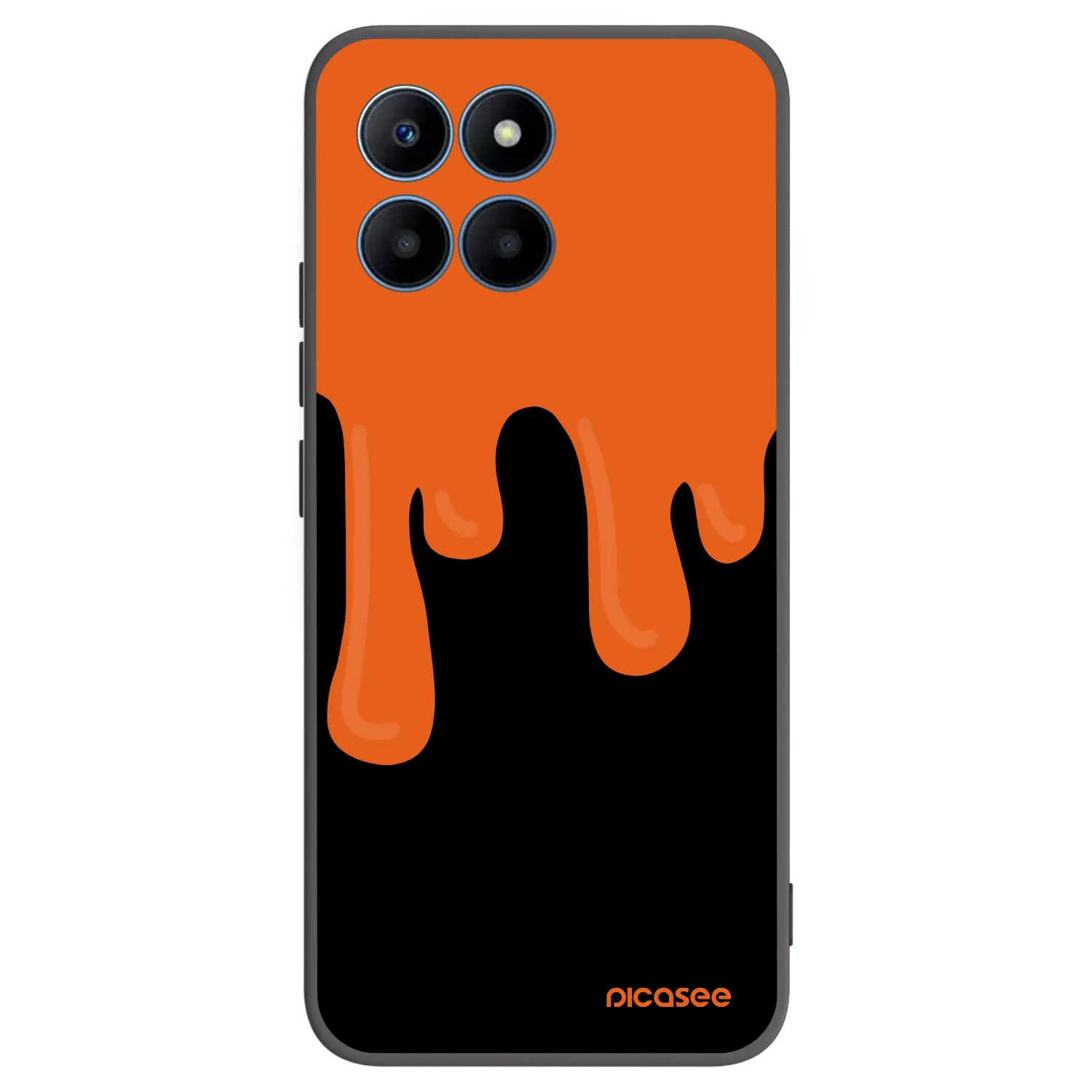 Picasee silikonowe czarne etui na Honor 70 Lite - Orange spooky