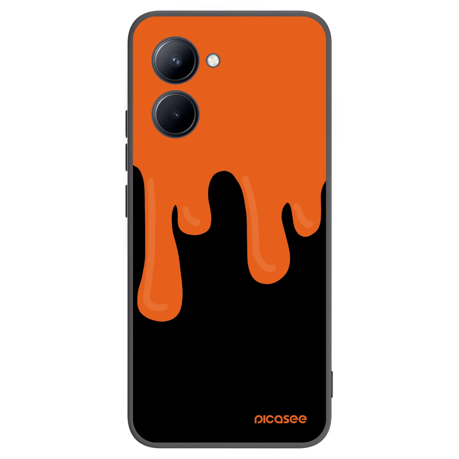 Picasee silikonowe czarne etui na Realme C33 (2023) - Orange spooky