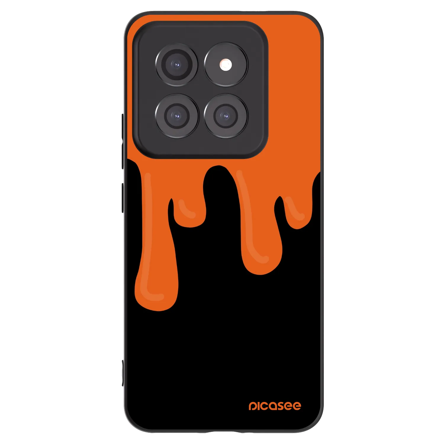 Picasee silikonowe czarne etui na Xiaomi 14 Pro - Orange spooky