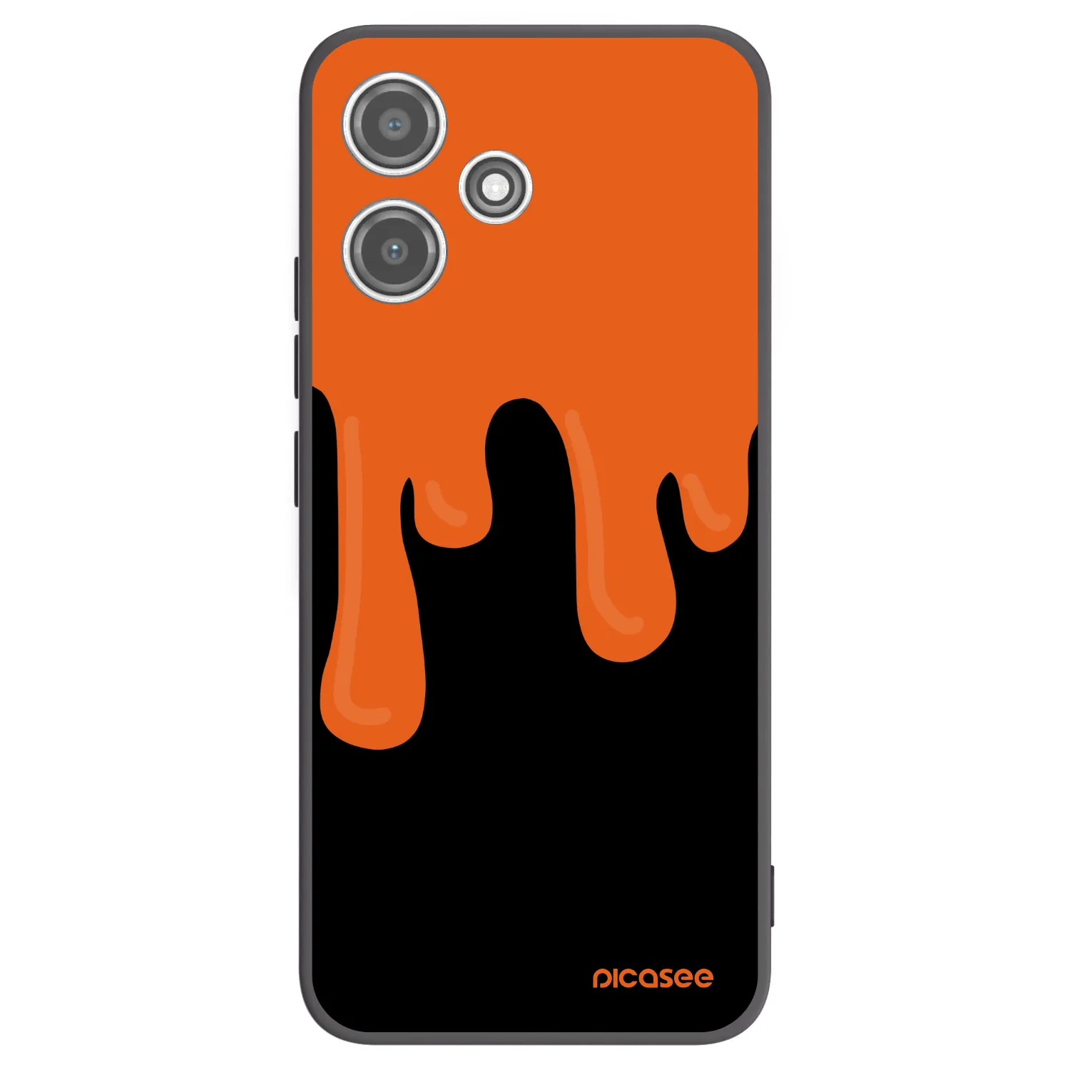 Picasee silikonowe czarne etui na Xiaomi Redmi 12 5G - Orange spooky