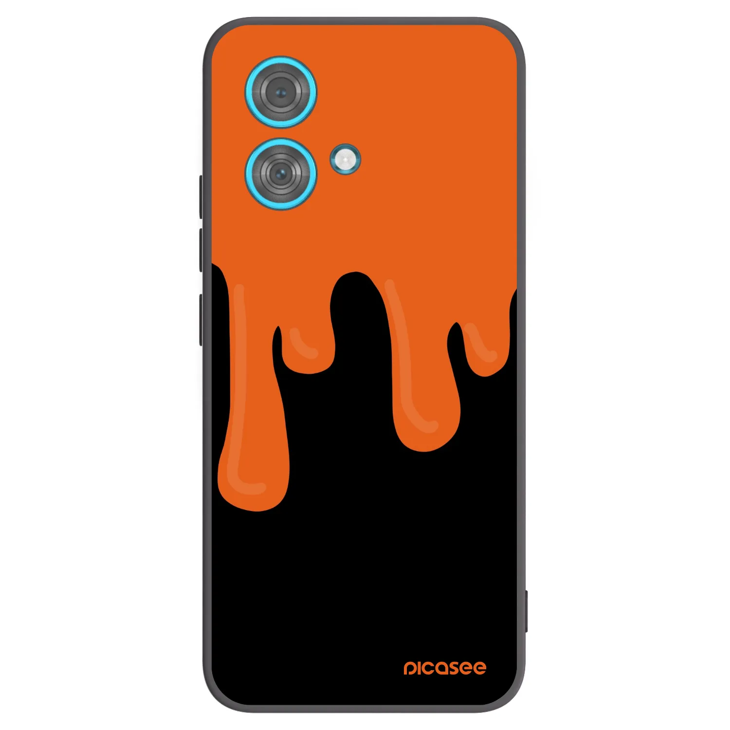 Picasee silikonowe czarne etui na Motorola Edge 40 Neo - Orange spooky