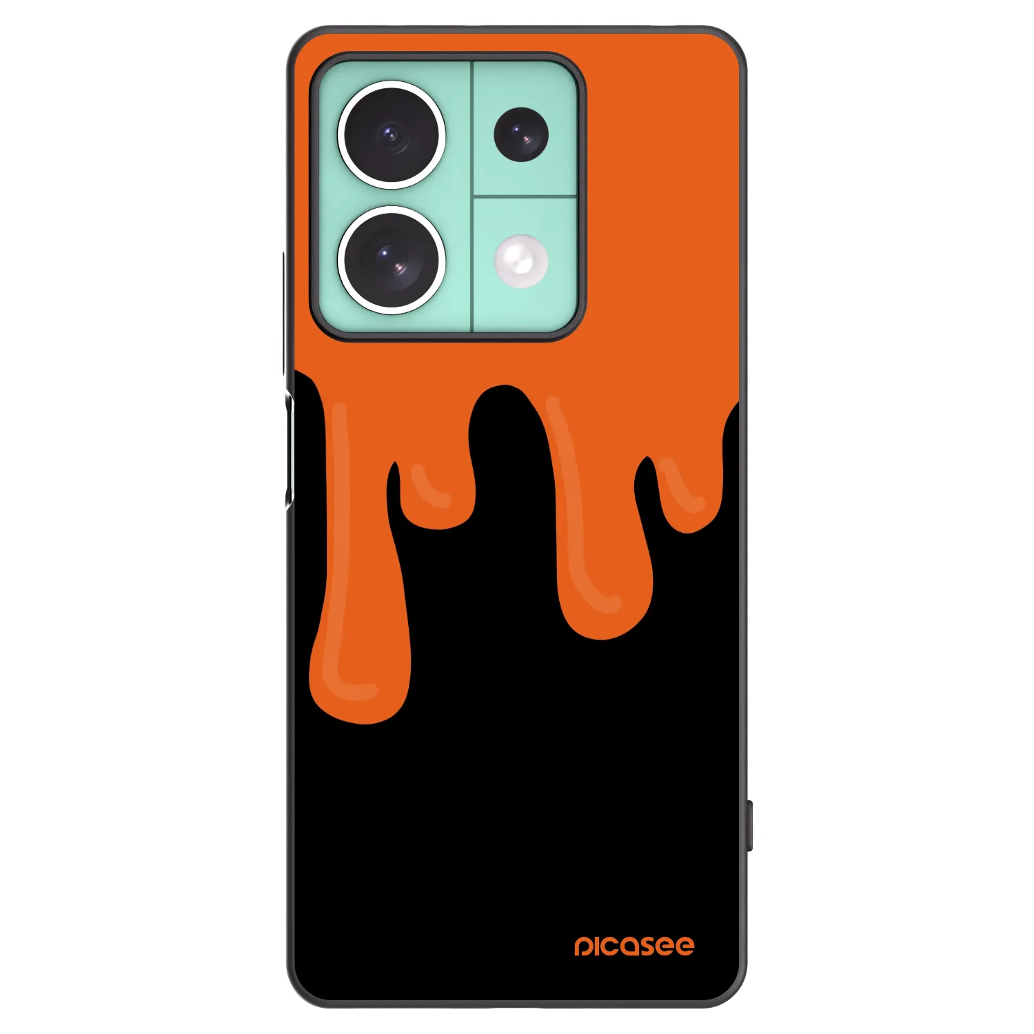 Picasee silikonowe czarne etui na Xiaomi Redmi Note 13 5G - Orange spooky