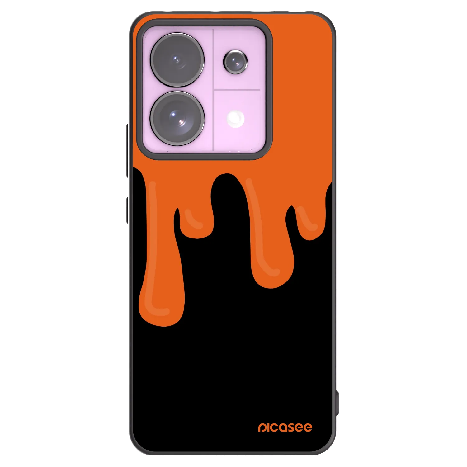 Picasee silikonowe czarne etui na Xiaomi Redmi Note 13 Pro 5G - Orange spooky