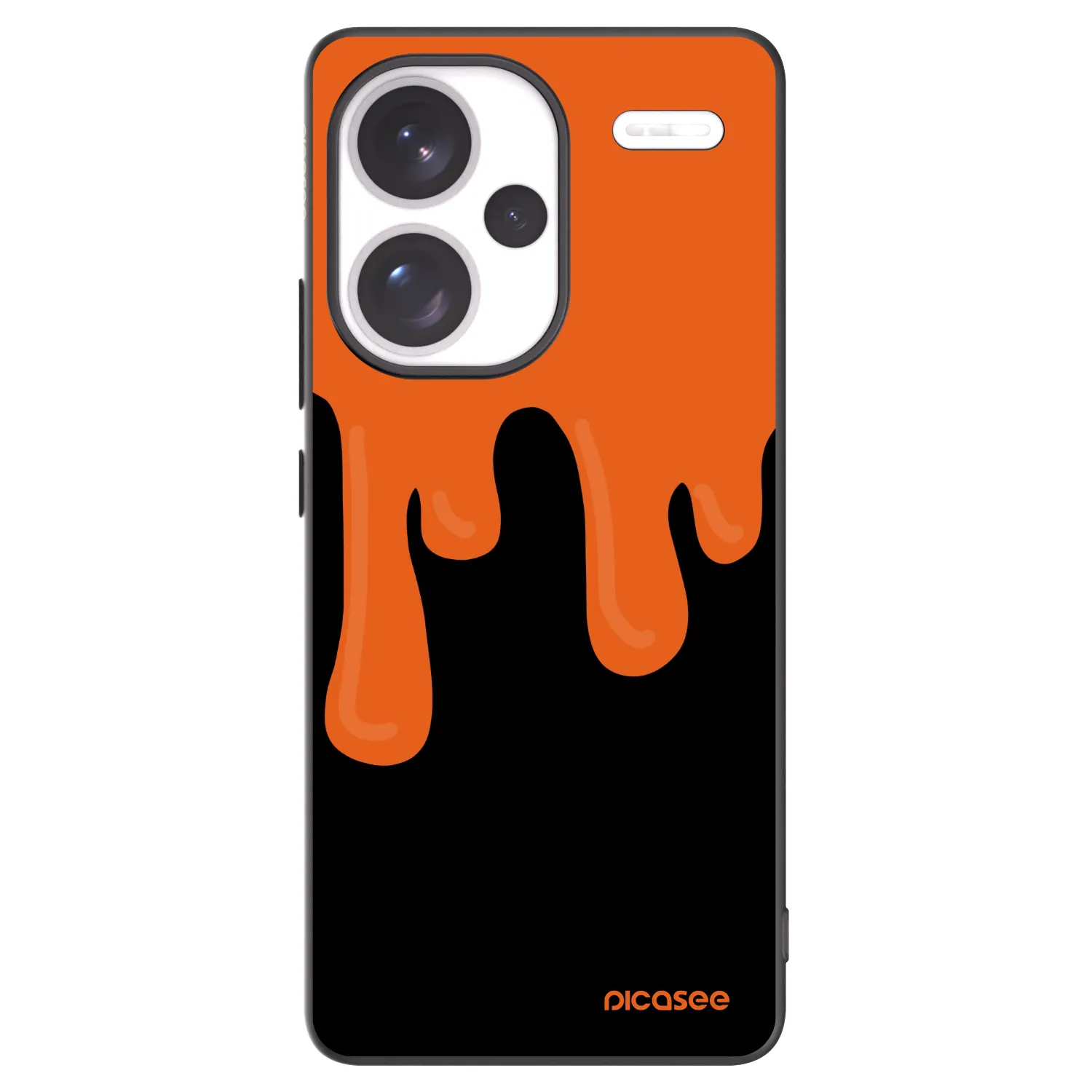 Picasee silikonowe czarne etui na Xiaomi Redmi Note 13 Pro+ 5G - Orange spooky